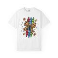 Crayon Set Shirt Teachers Autumn Gift Women Comic Tee Color Box T-Shirt Educator Enthusiast Cartoon Tshirt Fall Illustration Sketch Cheetah