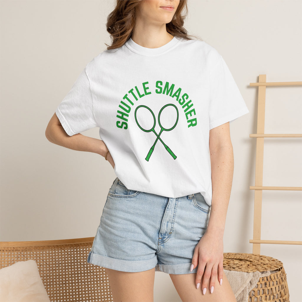Badminton Rackets Shirt Badminton Team Gift Women Bold Tee Racquet T-Shirt Badminton Fan Graphic Tshirt Crew Graphic Minimalist Crossed