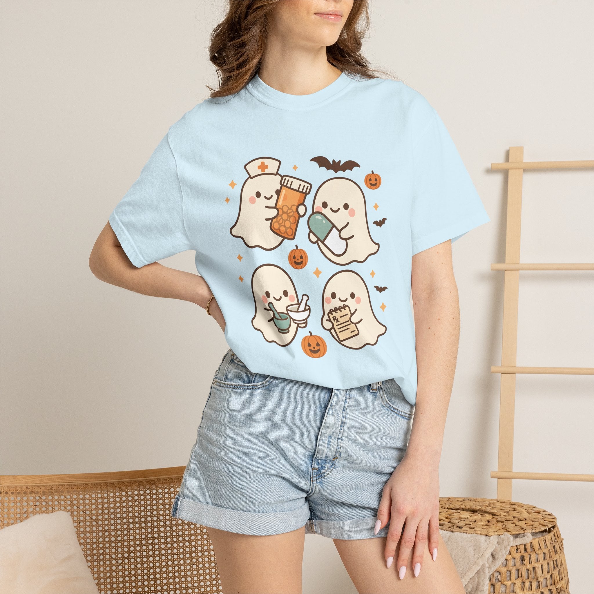 Phantom Nurse Shirt Nurses Festival Gift Women Chibi Tee Nurse T-Shirt Nursing Enthusiast Cute Tshirt Carnival Graphic Animated Gourd Tshirt