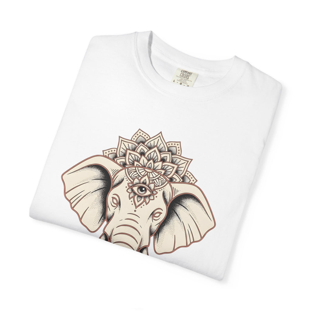 Elephant Mandala Shirt Boho Chic Yoga Gift Women Folk Tee Elephant T-Shirt Hippie Enthusiast Tribal Tshirt Meditation Graphic Sketch Sacred