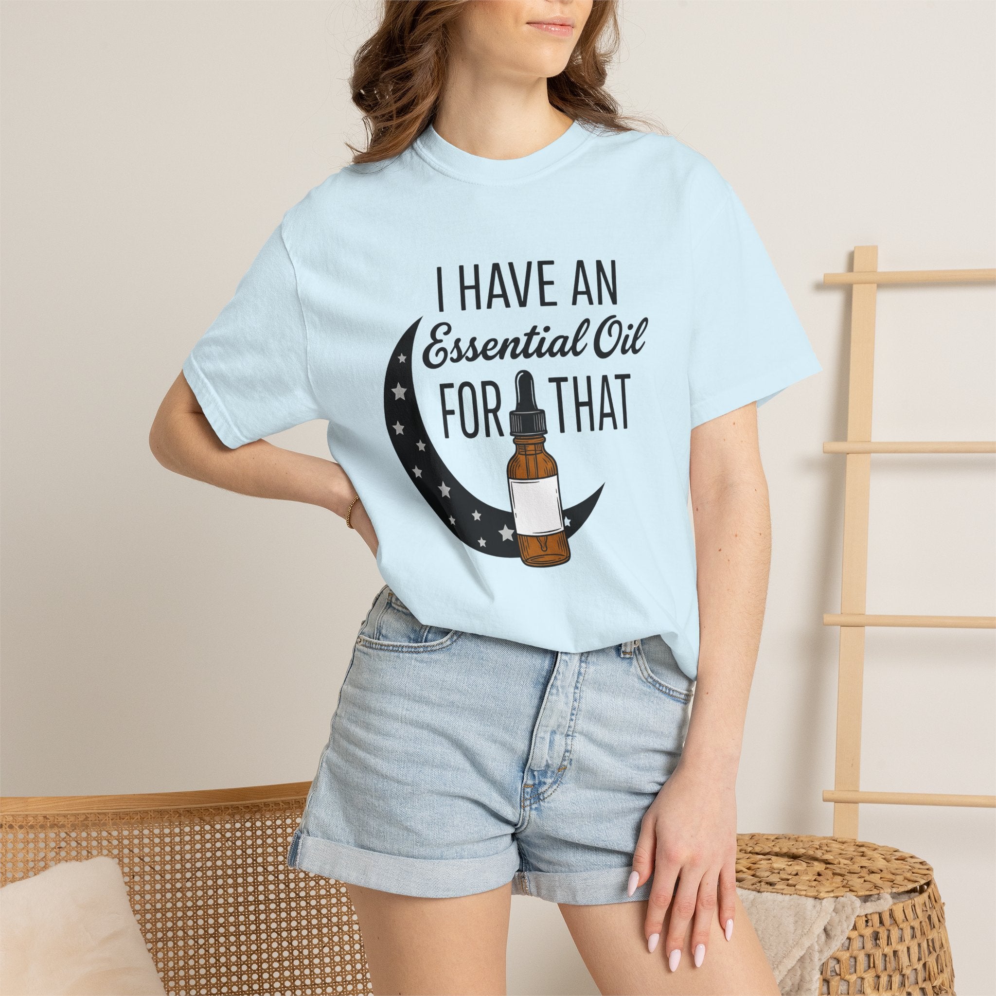 Essential Oil Jar Shirt Boho Chic Health Gift Women Contemporary Illustration Tee Essential Oil Bottle T-Shirt Bohemian Fan Illustrated