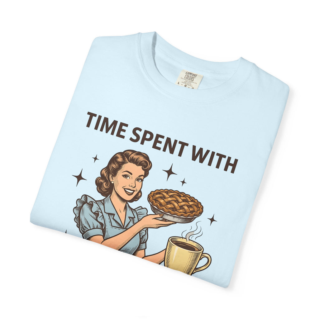 Woman Pie Coffee Shirt Coffee Baking Gift Women Vintage Tee Pastry T-Shirt Coffee Fan Distressed Tshirt Bakery Graphic Retro Stars Tshirt