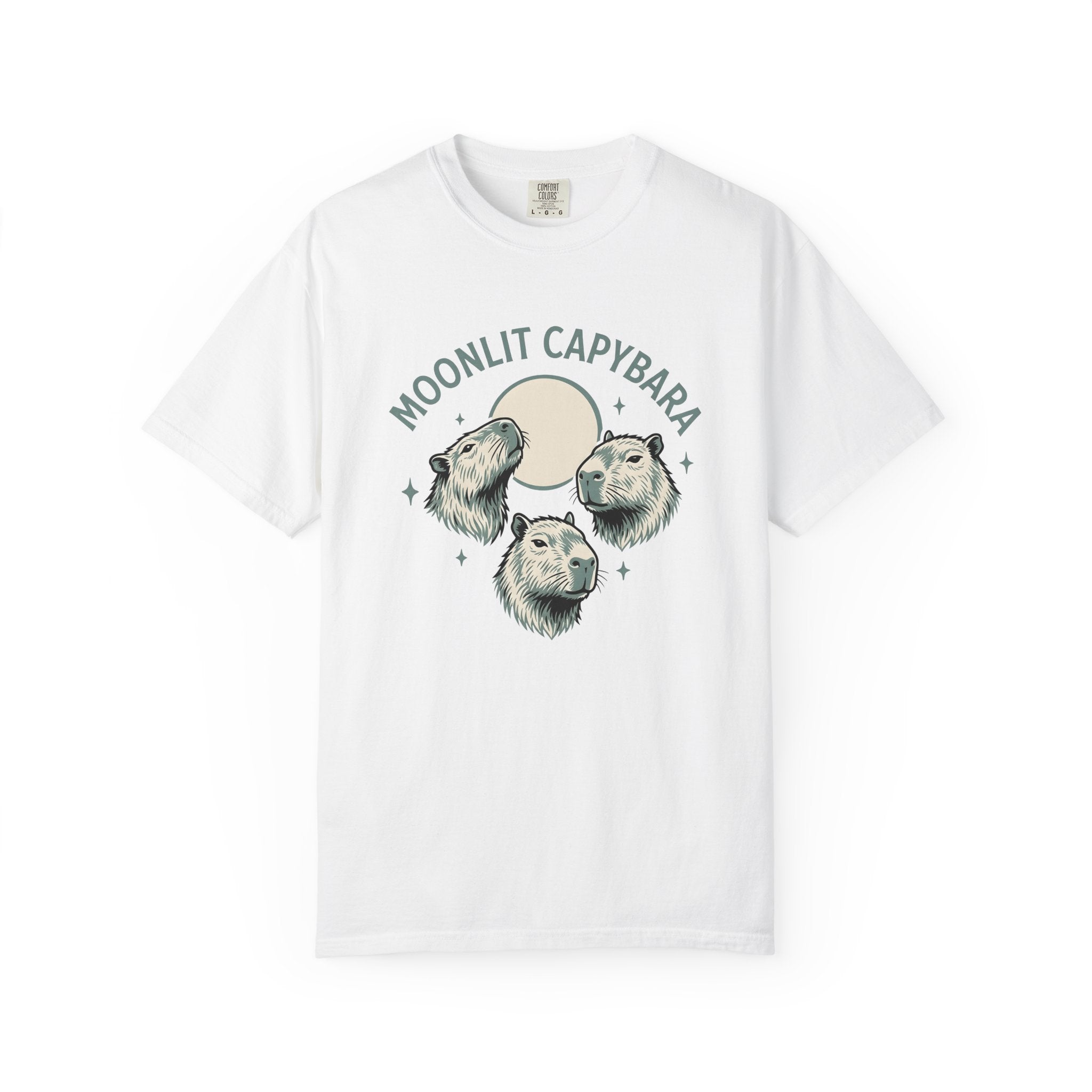 Capybara Set Shirt Animals Environment Gift Women Flat Design Tee Rodent T-Shirt Wildlife Fan Minimalist Tshirt Eco Graphic Old School Night