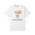 Champagne Glass Shirt Cowgirl Western Gift Women Minimal Tee Flute T-Shirt Rodeo Fan Simple Tshirt Country Graphic Hand Drawn Horseshoe