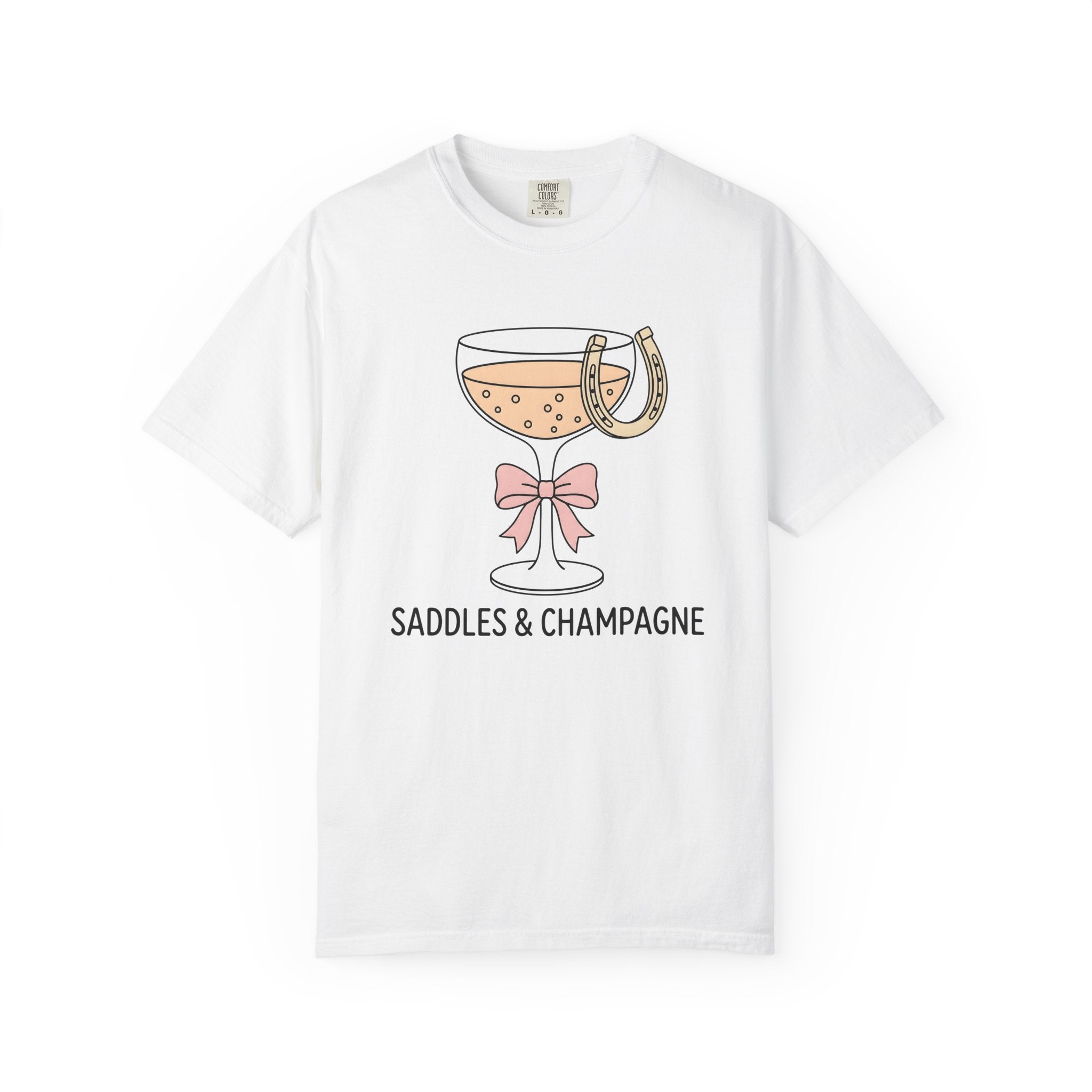 Champagne Glass Shirt Cowgirl Western Gift Women Minimal Tee Flute T-Shirt Rodeo Fan Simple Tshirt Country Graphic Hand Drawn Horseshoe