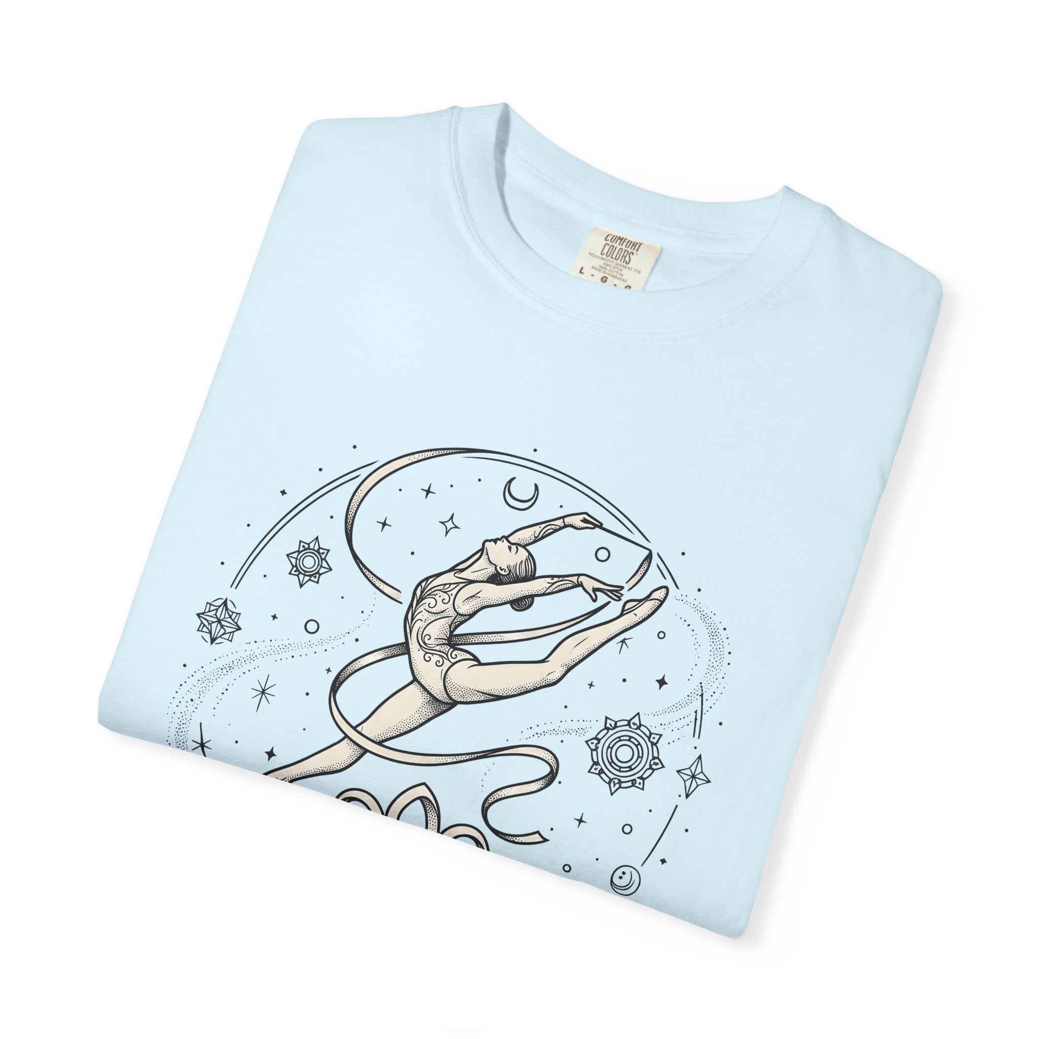 Rhythmic Gymnast Ribbon Shirt Sports Ballet Gift Women Sketch Tee Gymnastics T-Shirt Athlete Fan Drawing Graphic Illustration Tribal Floral