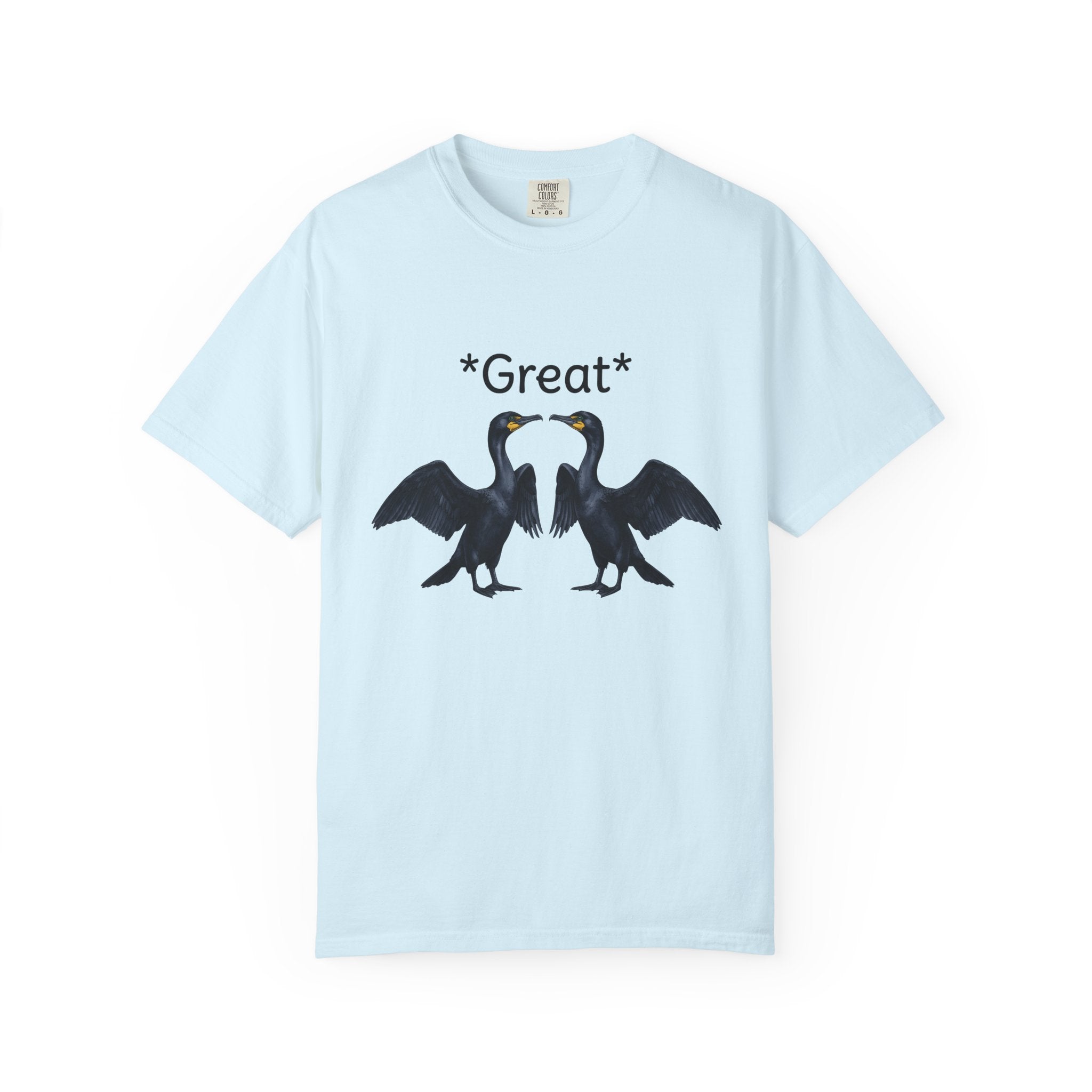 Cormorant Bird Shirt Funny Wildlife Gift Women Sketch Tee Shag T-Shirt Humor Fan Drawing Graphic Pastel Bird Pair Tshirt