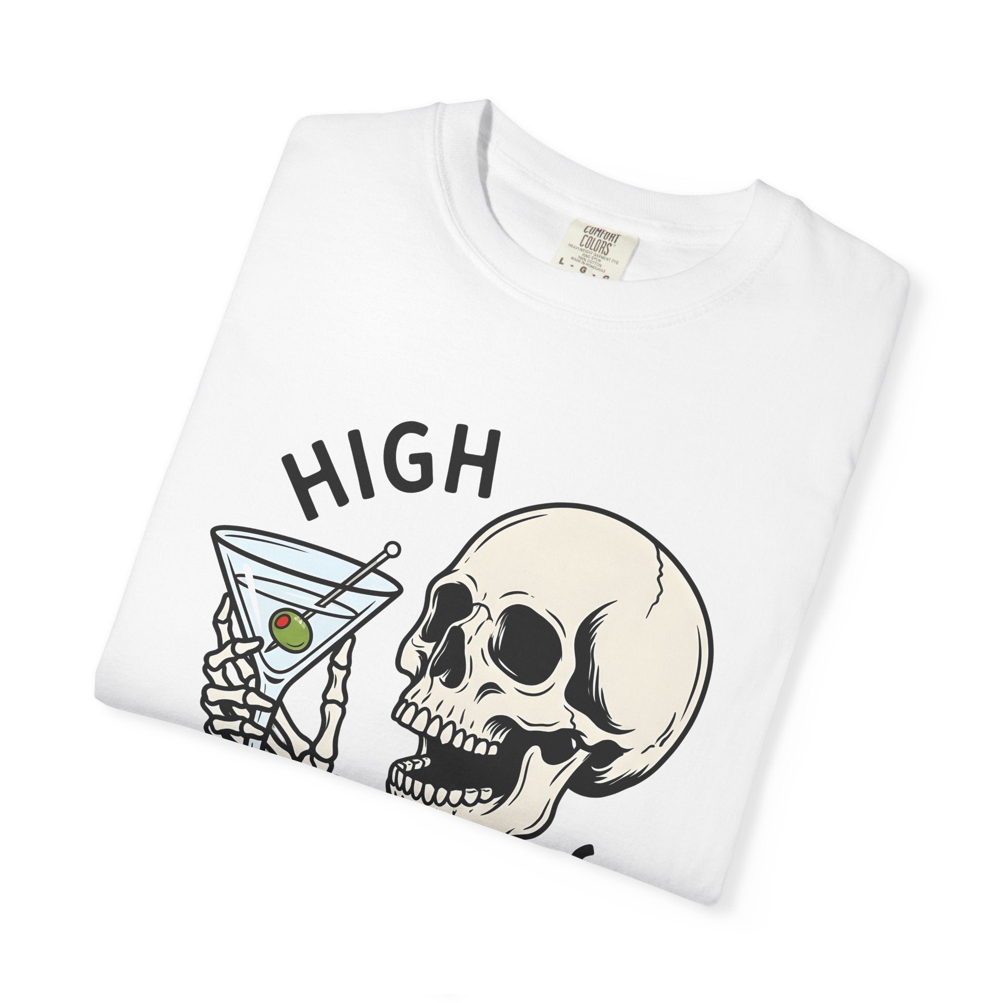 Skull Martini Glass Shirt Drinks Halloween Decorations Gift Women Pop Art Tee Martini Glass T-Shirt Cocktail Fan Retro Tshirt Spooky Graphic