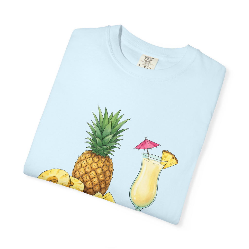 Pineapple Beverage Shirt Drinks Exotic Gift Women Oil Painting Tee Pineapple Drink T-Shirt Cocktail Fan Artistic Tshirt Tropical Graphic