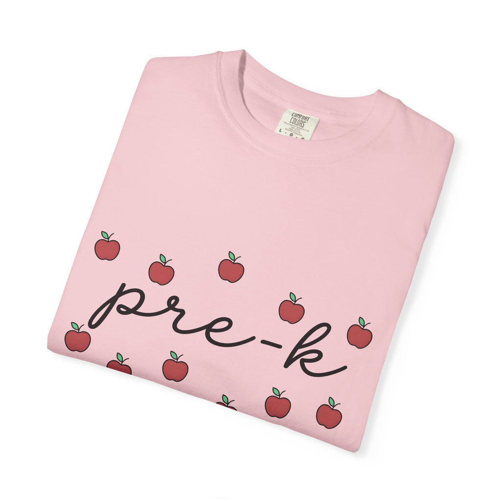 Apple Print Shirt Teacher Classroom Gift Women Cute Tee Fruit T-Shirt Educator Enthusiast Adorable Tshirt School Graphic Simple Sketch Fruit
