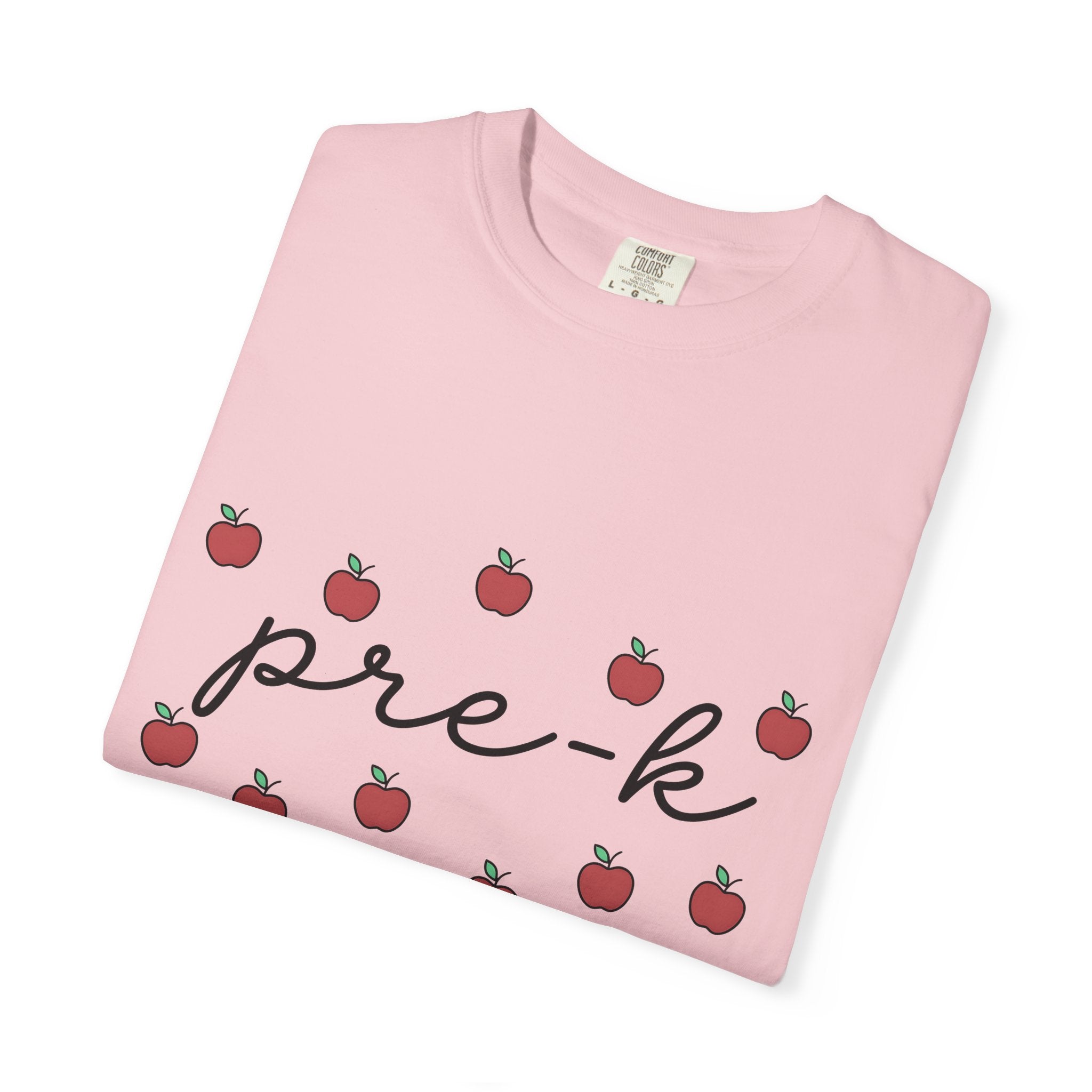 Apple Print Shirt Teacher Classroom Gift Women Cute Tee Fruit T-Shirt Educator Enthusiast Adorable Tshirt School Graphic Simple Sketch Fruit