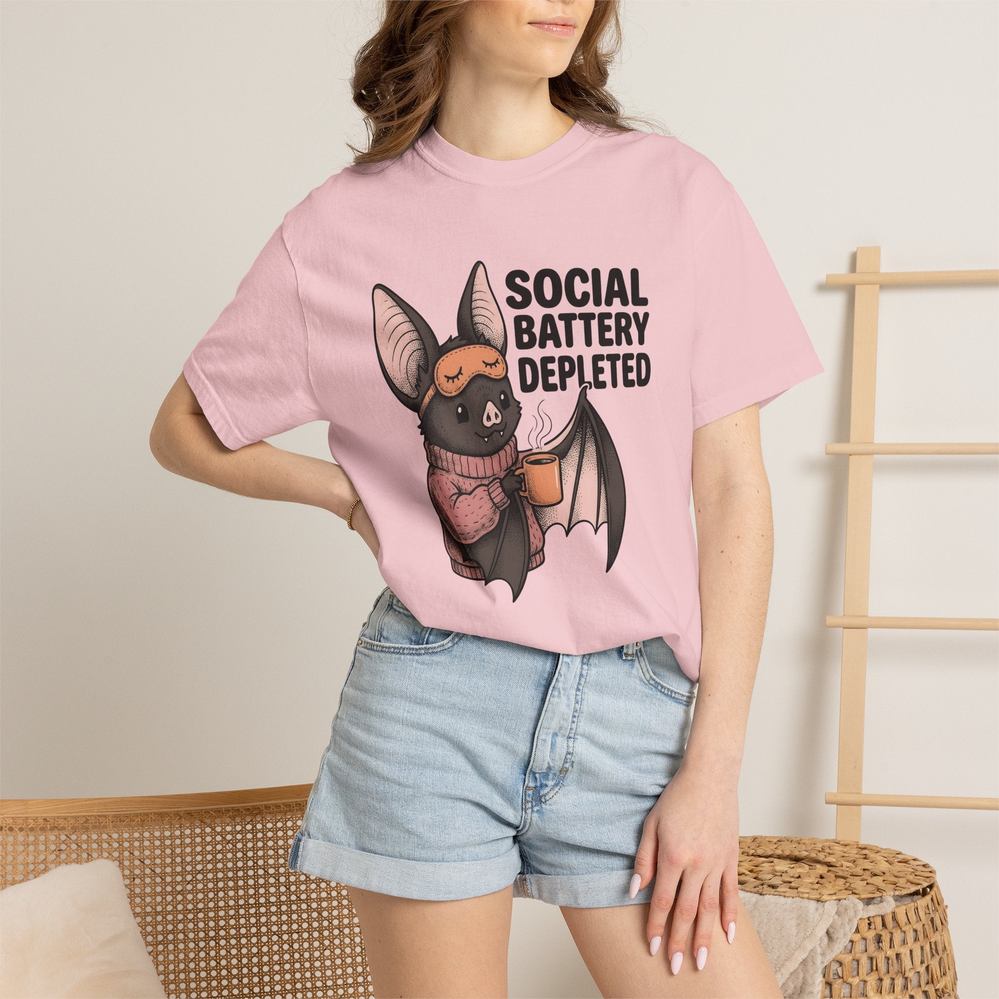 Vampire Coffee Shirt Halloween Character Gift Women Playful Tee Coffee T-Shirt Horror Fan Cartoons Graphic Doodle Pullover Tshirt