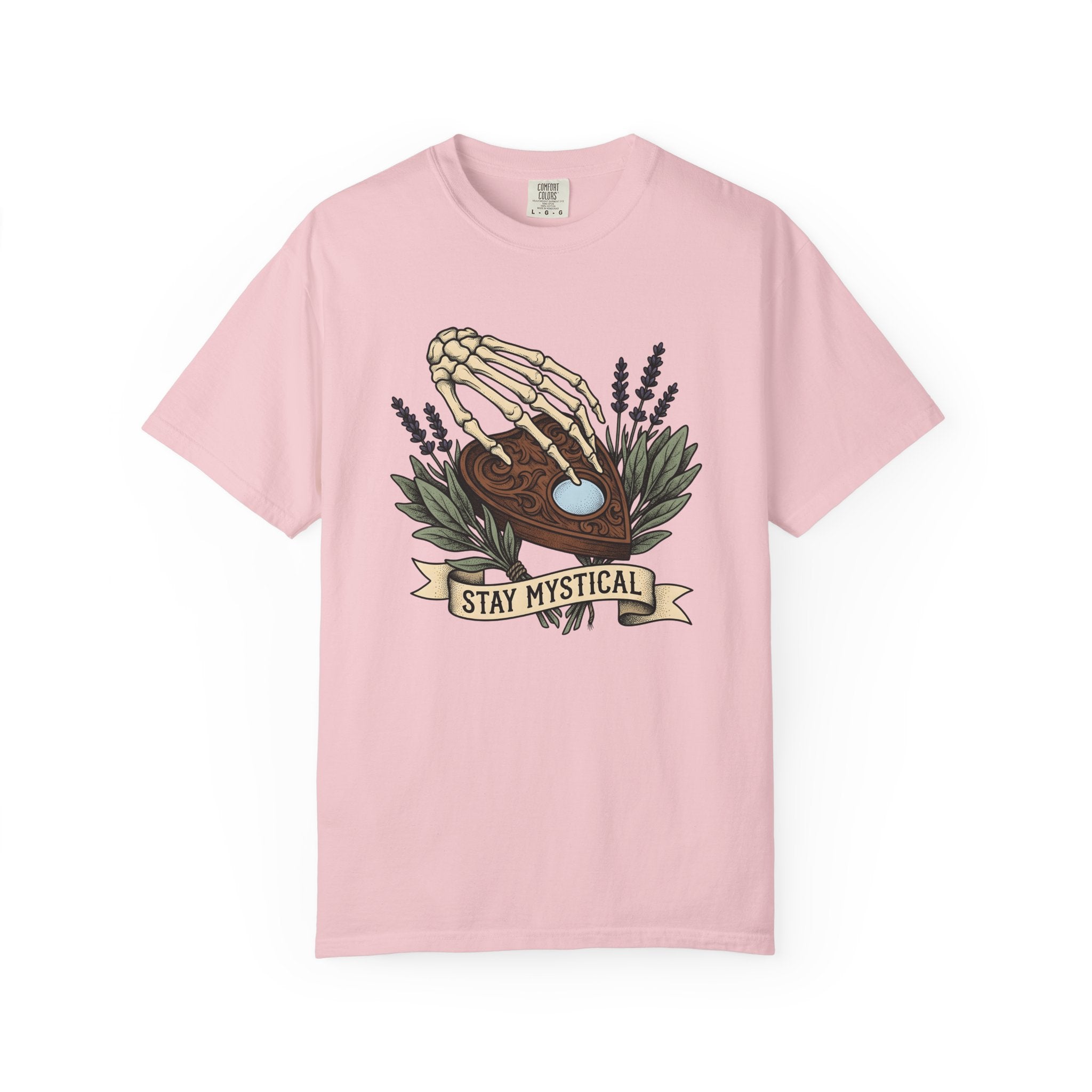 Bone Hand Ouija Board Shirt Halloween Occult Gift Women Line Art Tee Spirit Board T-Shirt Horror Fan Ouija Graphic Tshirt Hand Drawn Lilac
