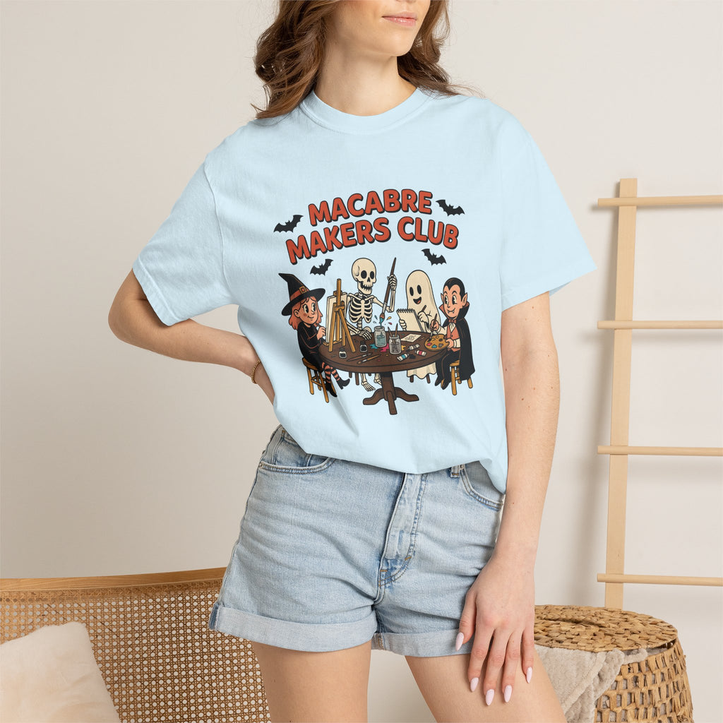 Halloween Figures Shirt Halloween Drawing Gift Women Doodle Tee Spooky T-Shirt Horror Fan Creepy Tshirt Illustration Sketch Graphic Sketch