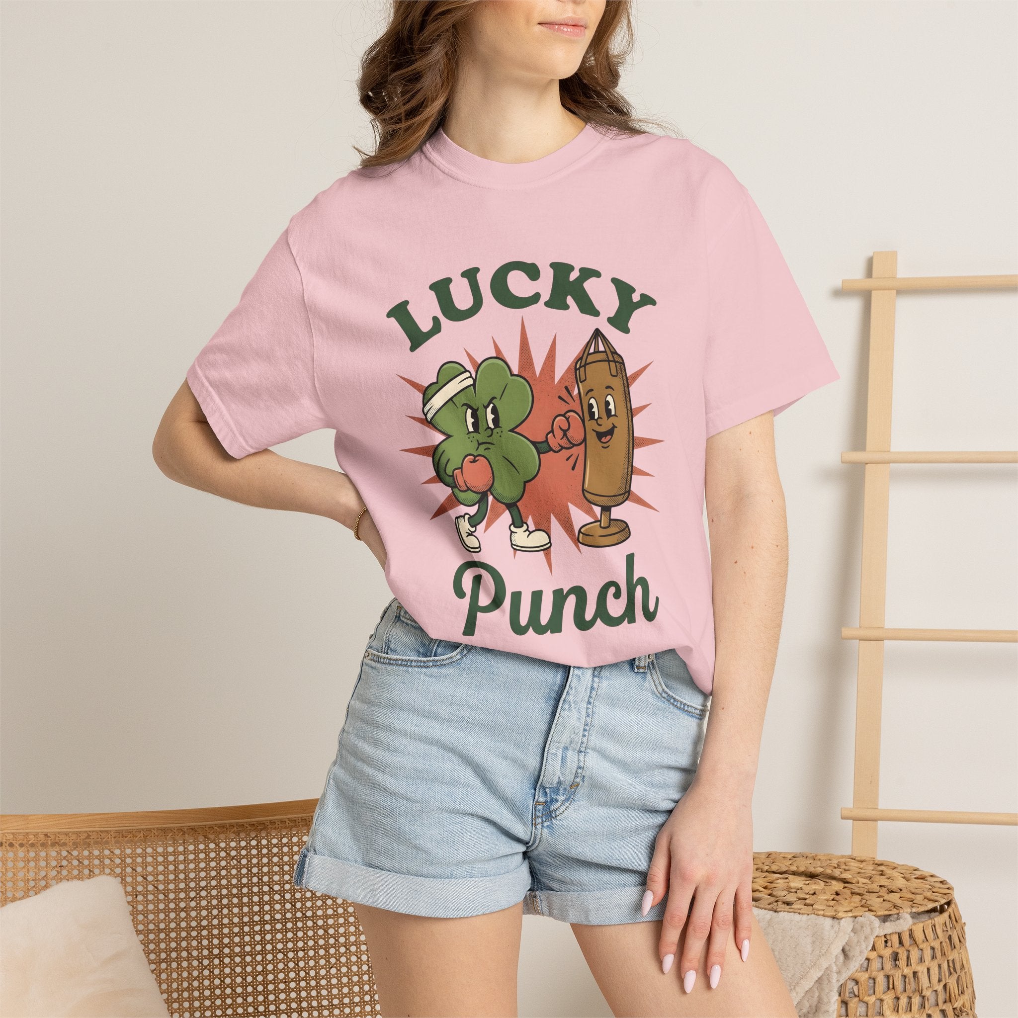 Lucky Boxer Shirt St Patrick's Day Comedy Gift Women Animated Tee Boxer T-Shirt Shamrock Fan Cartoon Tshirt Humor Graphic Sketch Boxing Bag