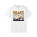 Bagel Art Shirt Bagels Pastry Gift Women Hand Drawn Tee Bagel T-Shirt Bagel Fan Doodle Tshirt Bakery Graphic Line Art Blossom Tshirt