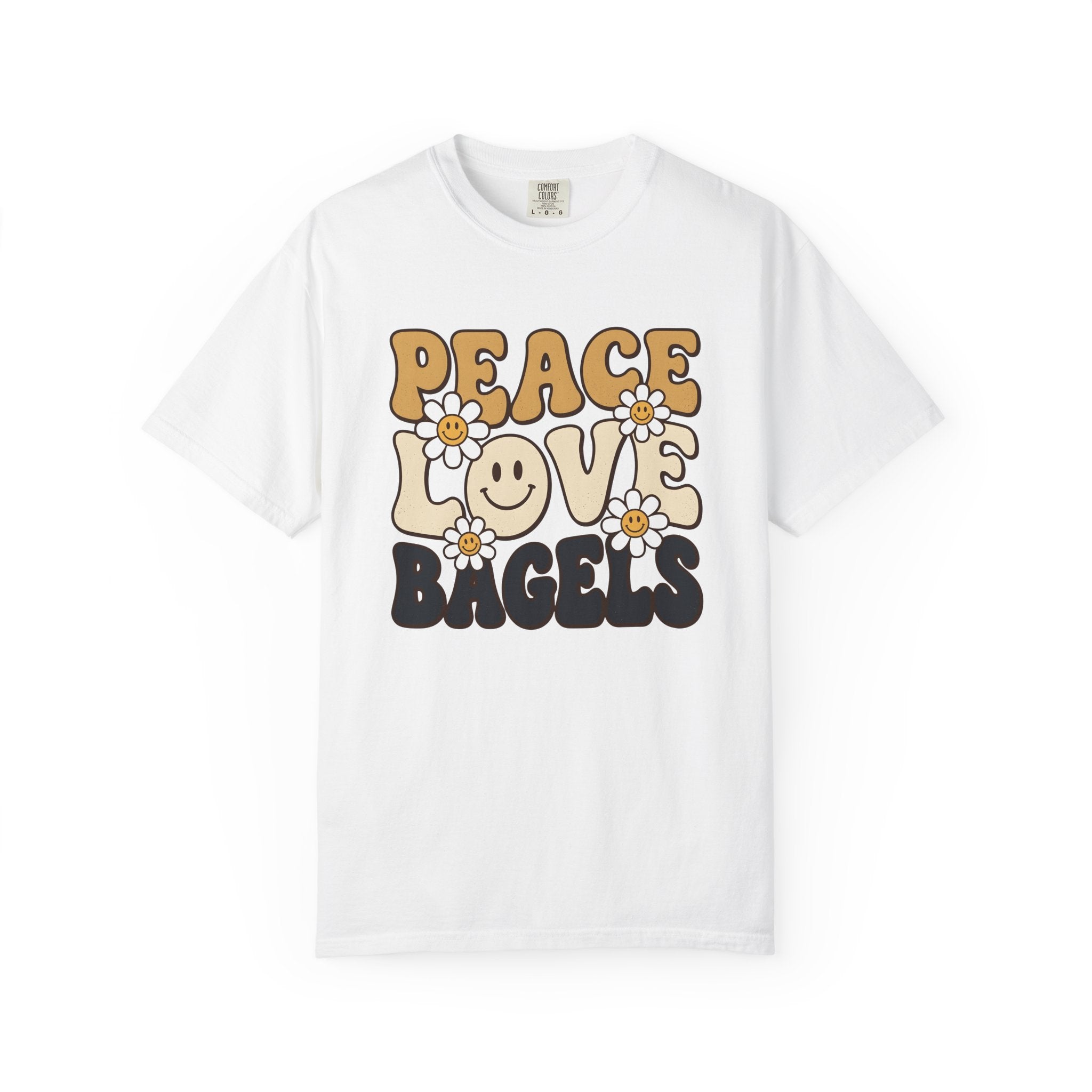 Bagel Art Shirt Bagels Pastry Gift Women Hand Drawn Tee Bagel T-Shirt Bagel Fan Doodle Tshirt Bakery Graphic Line Art Blossom Tshirt