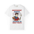 American Woman Shirt 4th Of July Dessert Gift Women Vintage Tee Lady T-Shirt Patriotic Fan Retro Tshirt Pastry Graphic Hand Drawn Fruit Pie
