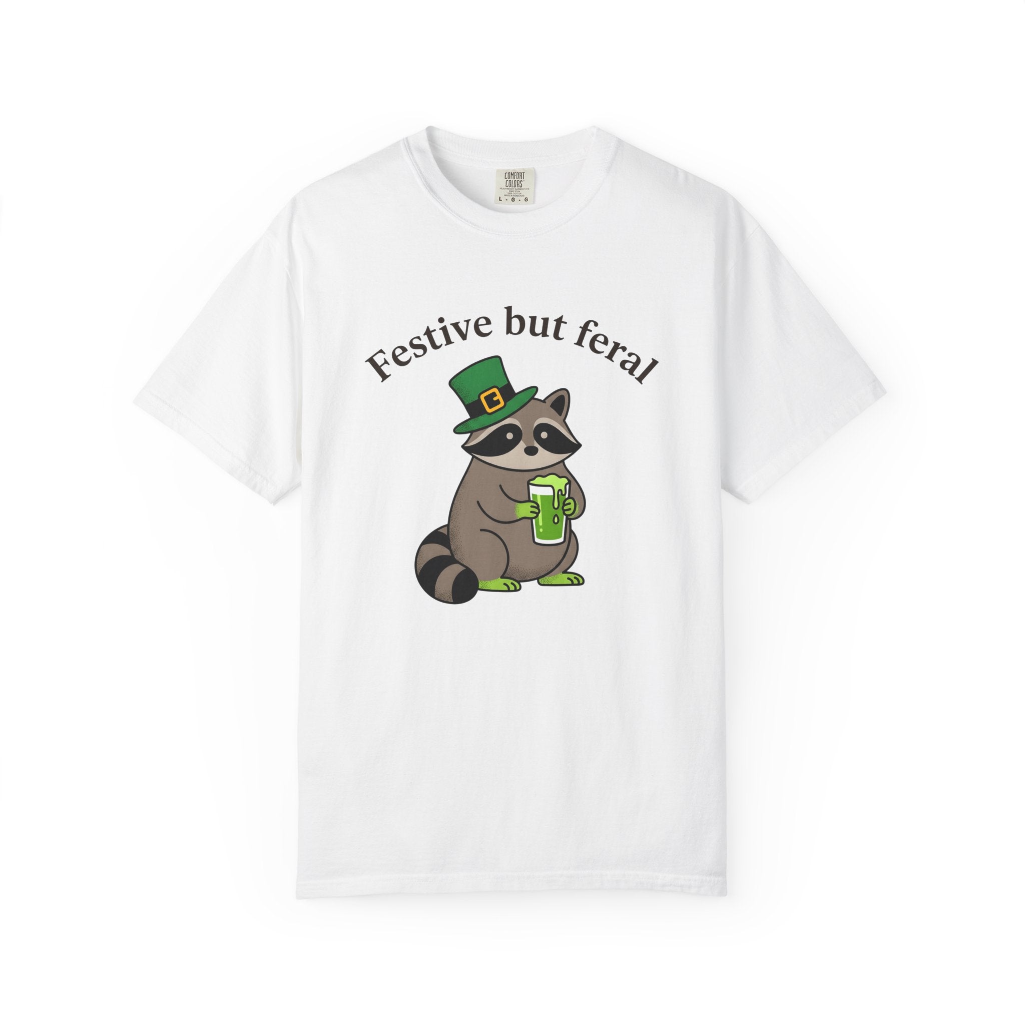 Raccoon Leprechaun Shirt St Patrick's Day Animal Gift Women Cartoon Tee Masked Bandit T-Shirt St Patricks Fan Comic Tshirt Creature Graphic