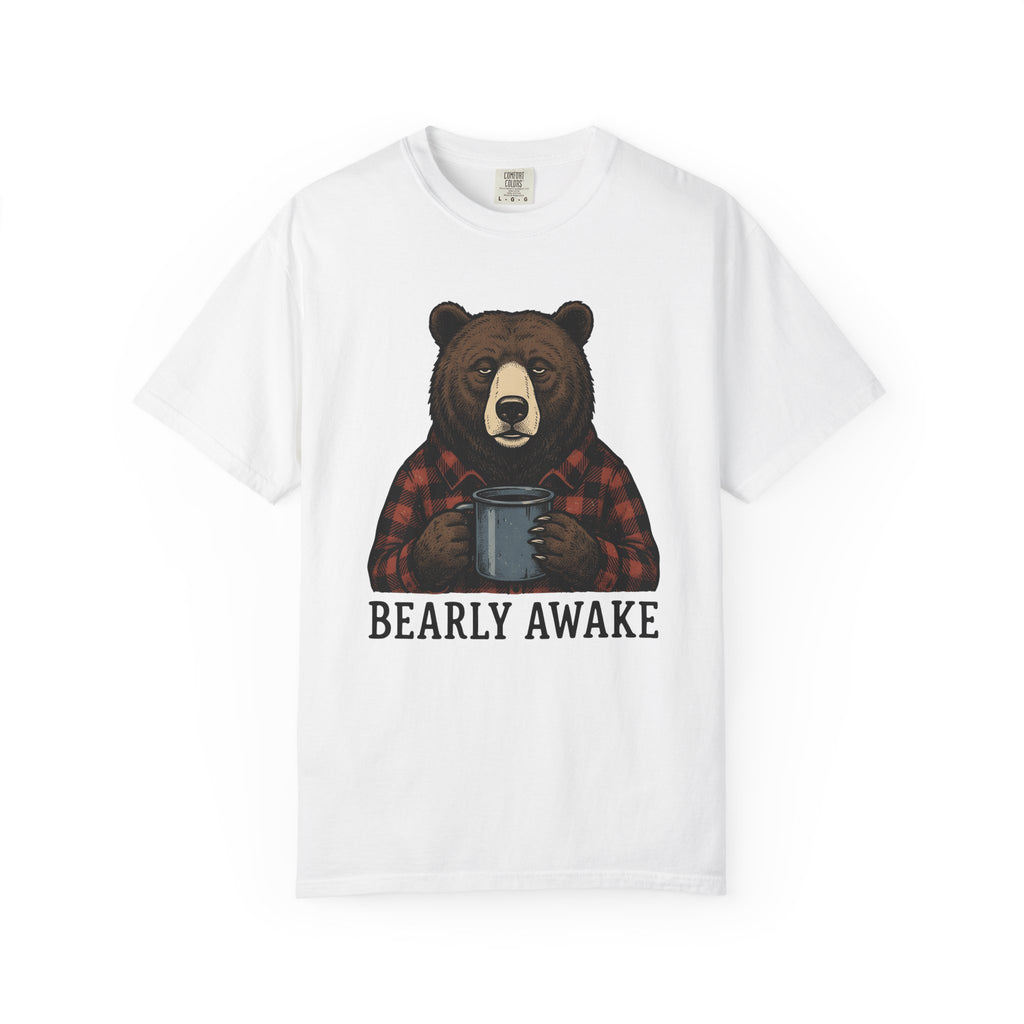 Mug Bear Shirt Christmas Cappuccino Gift Women Farmhouse Tee Teddy Bear T-Shirt Christmas Fan Rustic Tshirt Coffee Graphic Line Art Tartan