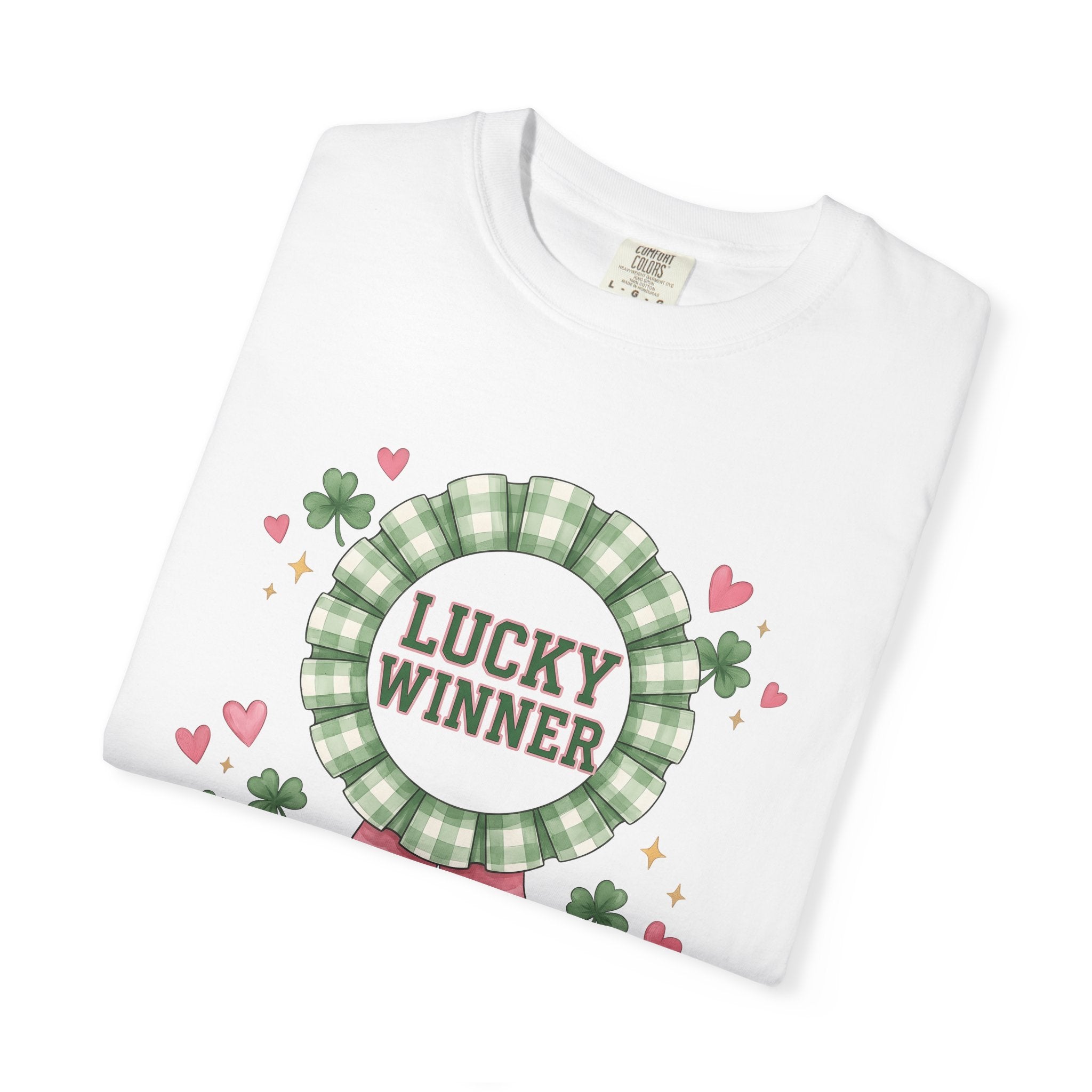 Prize Ribbon Shirt St Patrick's Day Charm Gift Women Hand Painted Tee Rosette T-Shirt Lucky Fan Hand Drawn Tshirt Allure Graphic Retro