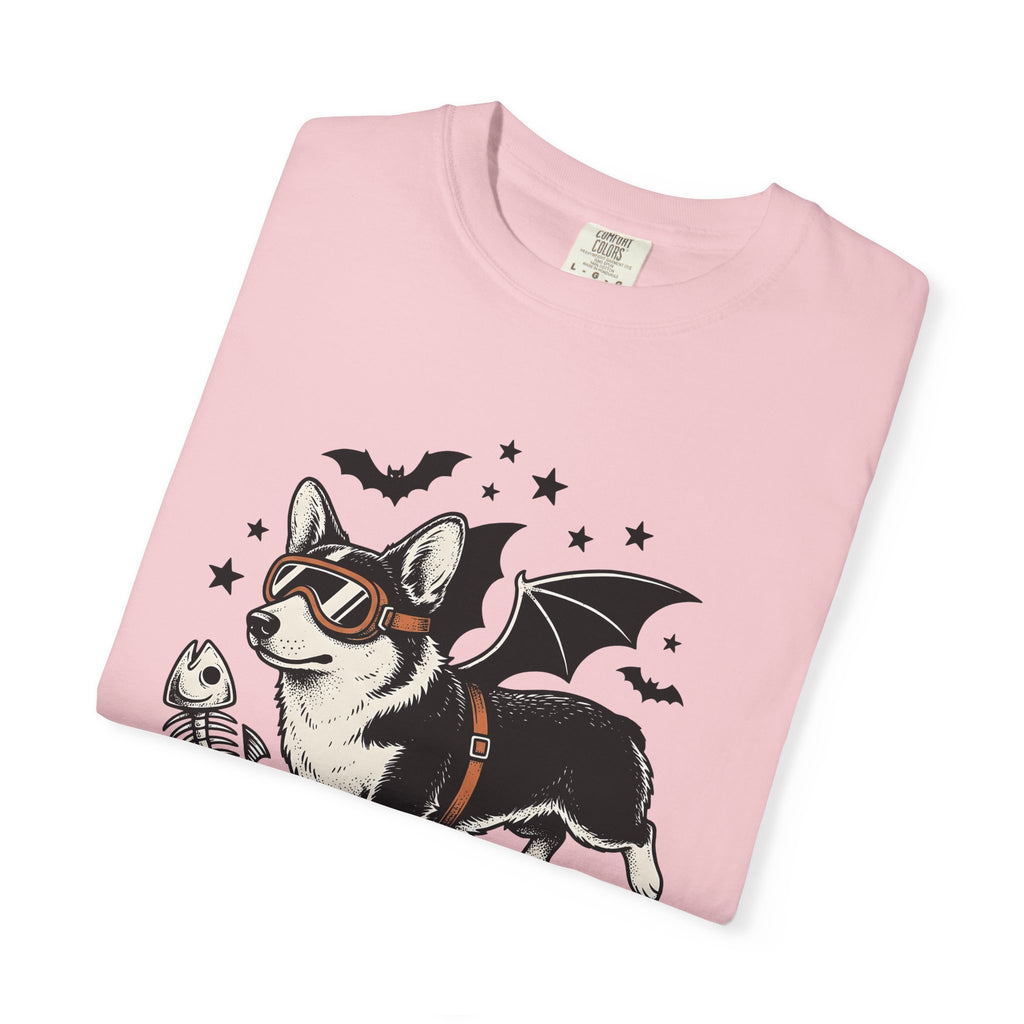 Corgi Bat Wings Shirt Halloween Animal Gift Women Neo Traditional Tee Pembroke Welsh Corgi T-Shirt Spooky Fan Tattoo Tshirt Creature Graphic