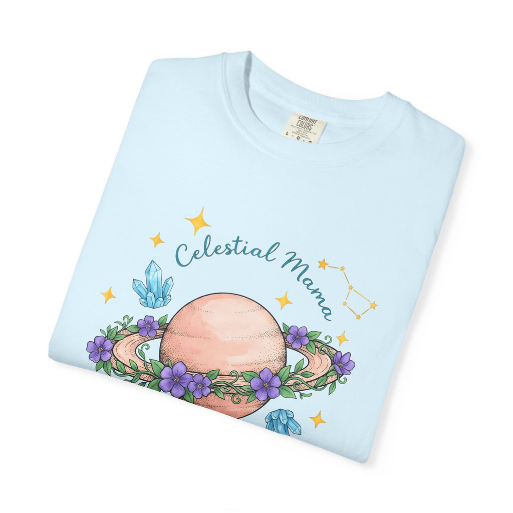 Flower Planet Shirt Boho Chic Astrology Gift Women Fantasy Tee Galaxy T-Shirt Bohemian Enthusiast Mystical Tshirt Zodiac Graphic Brushstroke