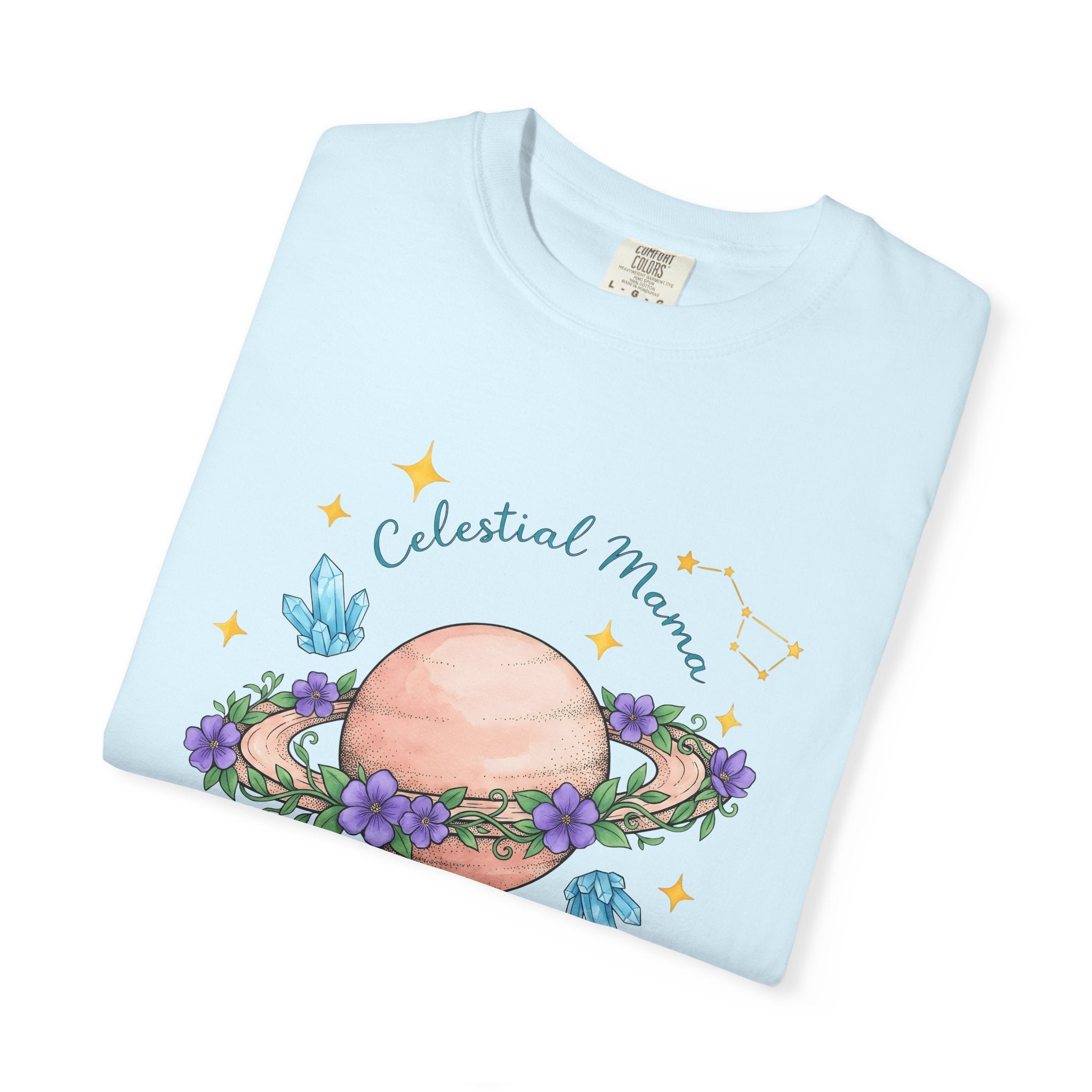 Flower Planet Shirt Boho Chic Astrology Gift Women Fantasy Tee Galaxy T-Shirt Bohemian Enthusiast Mystical Tshirt Zodiac Graphic Brushstroke