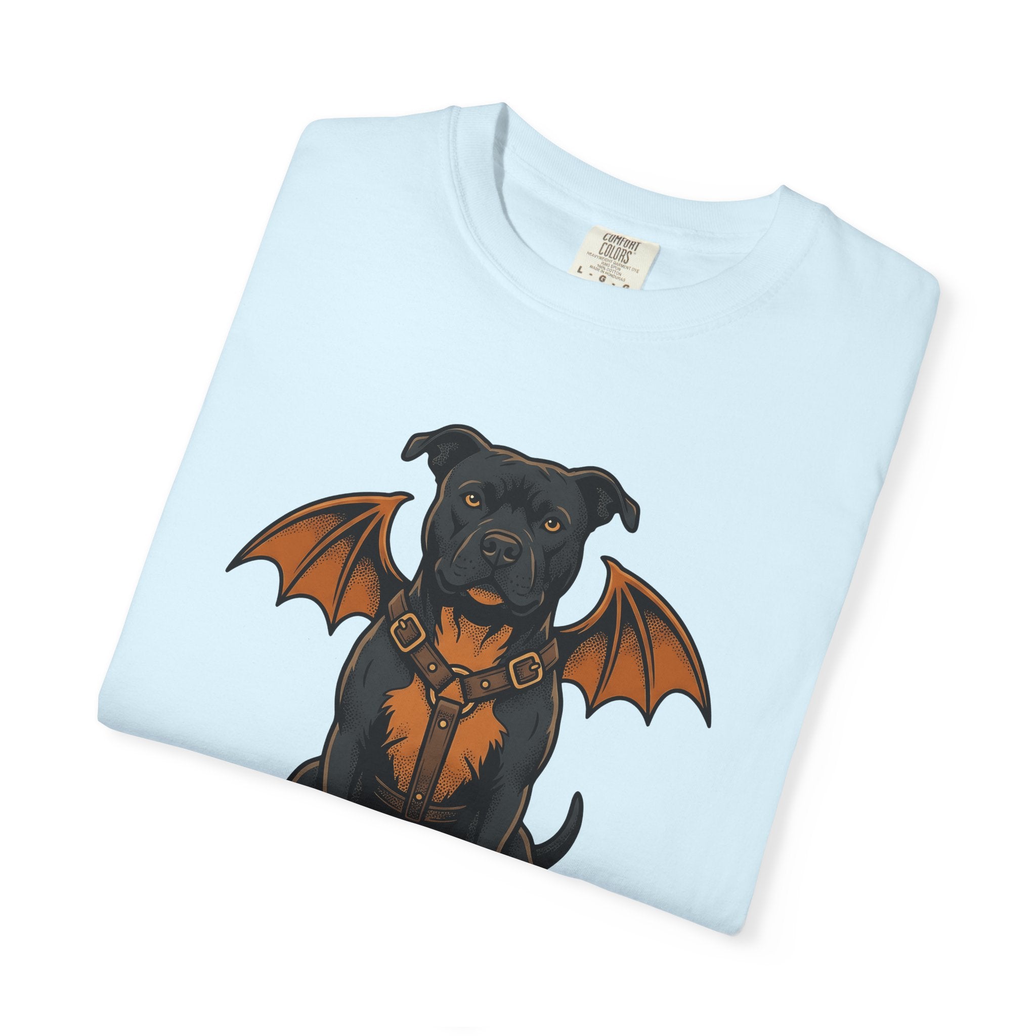 Pitbull Bat Wings Shirt Halloween Puppy Gift Women Sketch Tee Bully T-Shirt Horror Fan Pitbull Drawing Old School Belt Tshirt