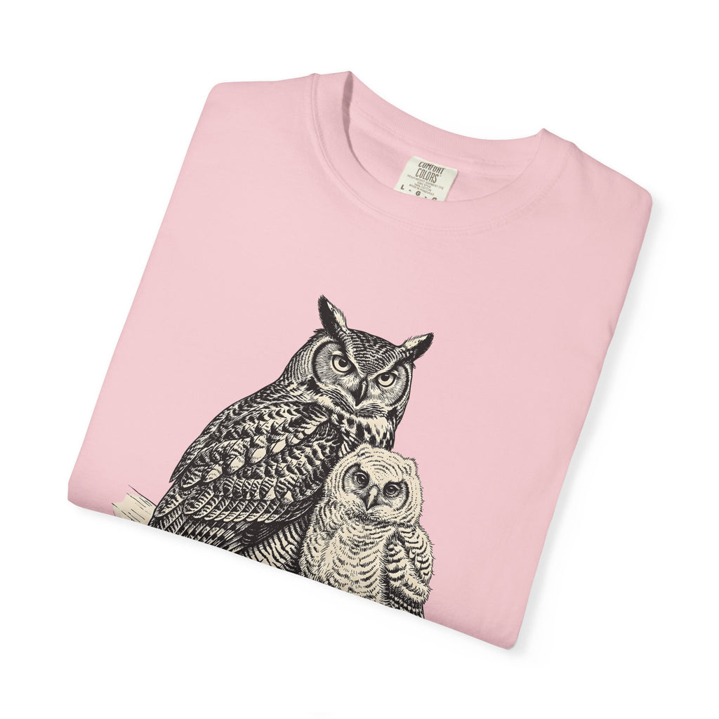 Owl Twosome Shirt Animals Ecosystem Gift Women Old Fashioned Tee Owls T-Shirt Wildlife Fan Vintage Tshirt Environment Graphic Line Art Perch