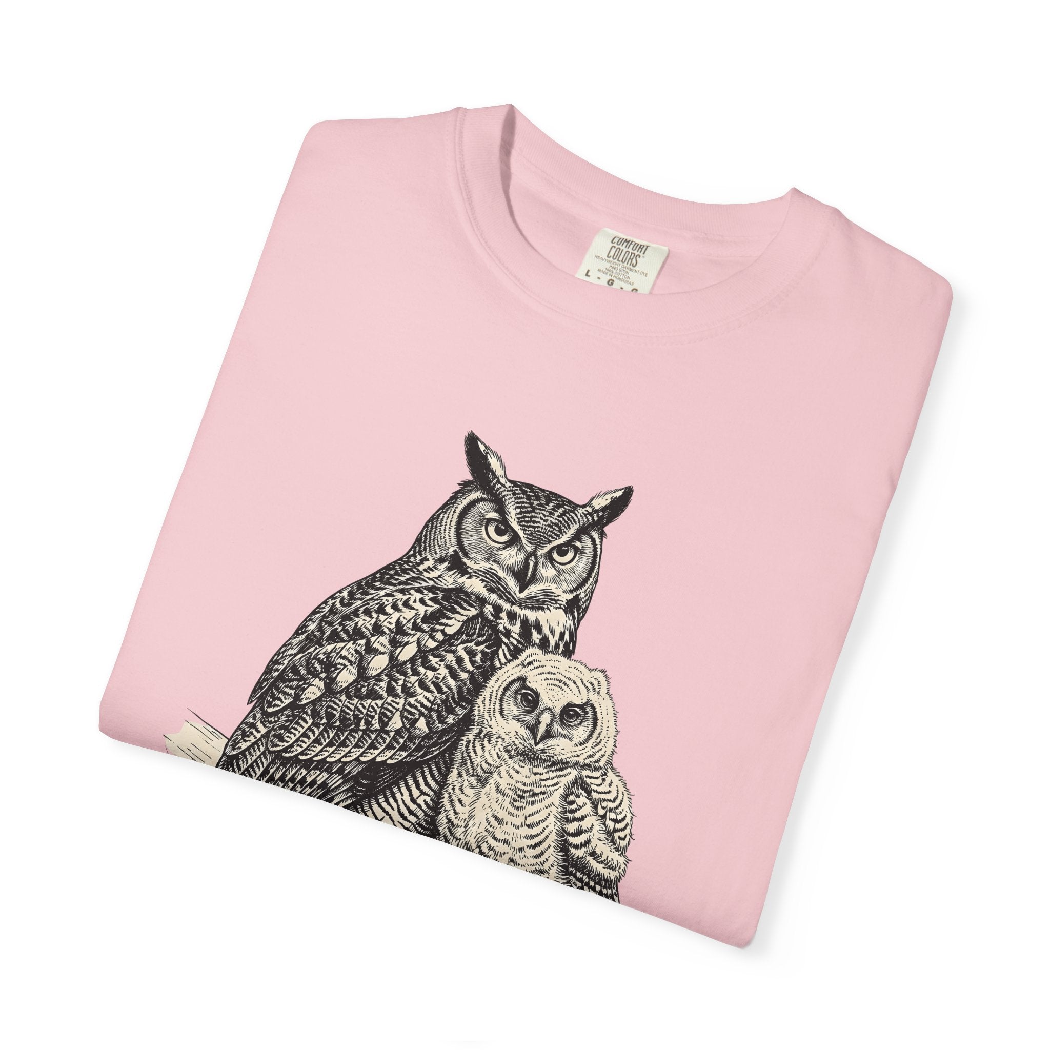 Owl Twosome Shirt Animals Ecosystem Gift Women Old Fashioned Tee Owls T-Shirt Wildlife Fan Vintage Tshirt Environment Graphic Line Art Perch