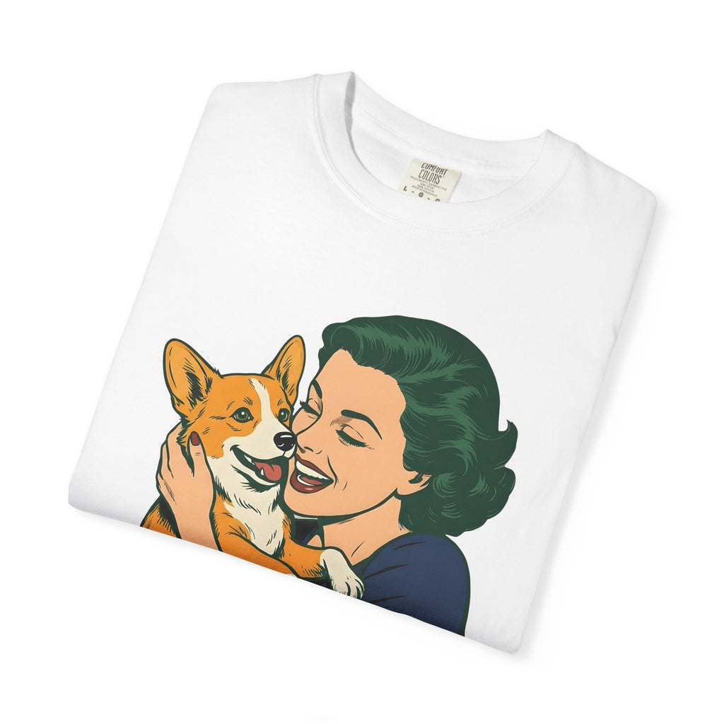 Girl Corgi Shirt Dog Animals Gift Women Classic Tee Corgi T-Shirt Dog Fan Puppy Tshirt Creature Graphic Old School Hug Tshirt