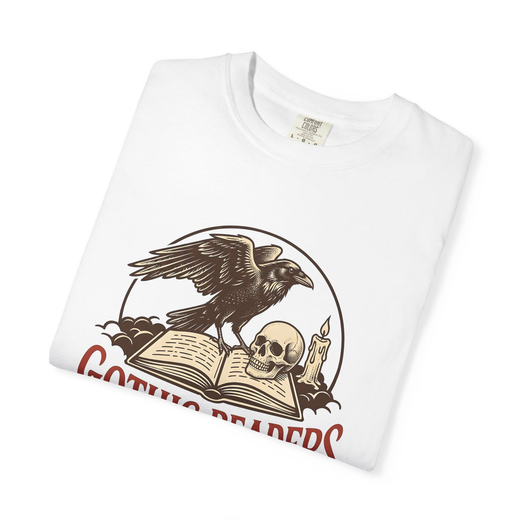 Raven Skull Book Shirt Gothic Book Gift Women Gothic Tee Skull T-Shirt Occult Fan Dark Tshirt Novelty Graphic Vintage Candle Tshirt