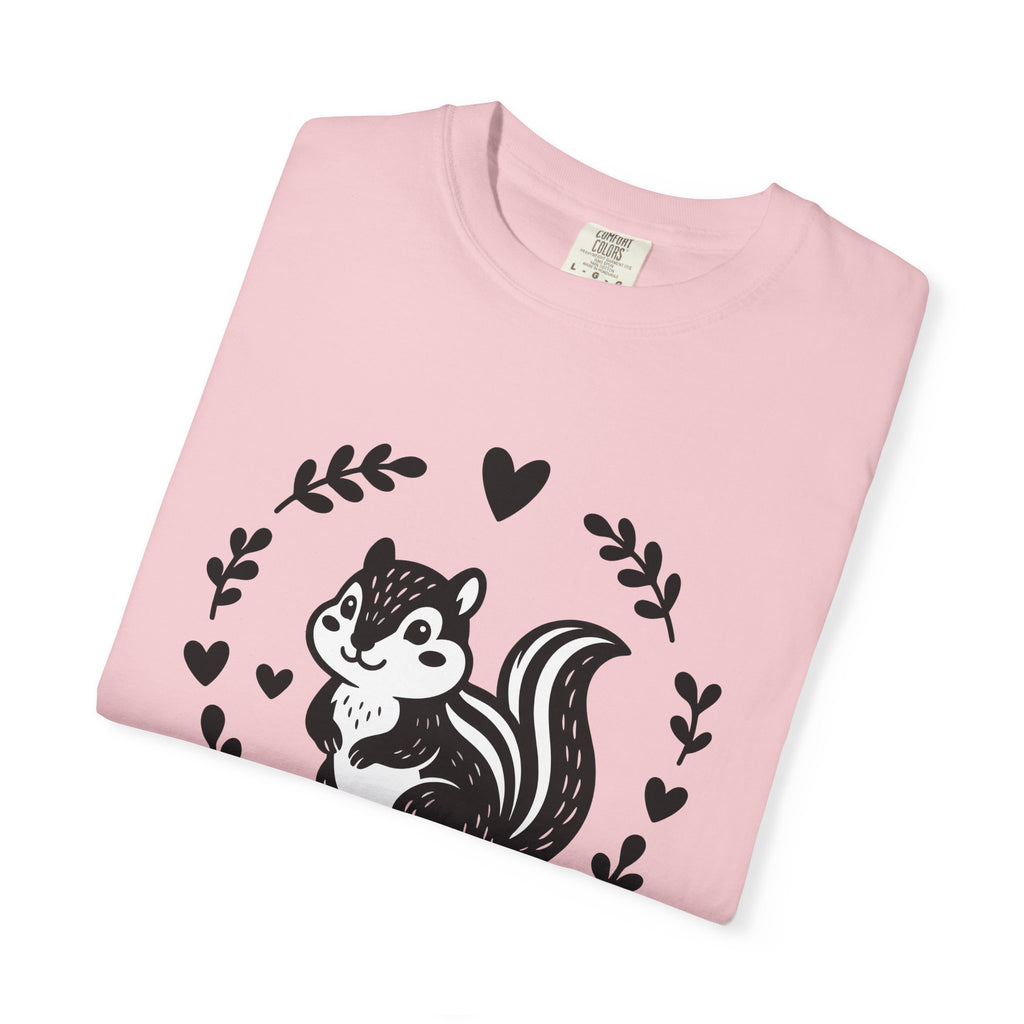 Chipmunk Art Shirt Animals Environment Gift Women Whimsical Tee Squirrel T-Shirt Wildlife Fan Rodent Tshirt Eco Graphic Outline Love Heart
