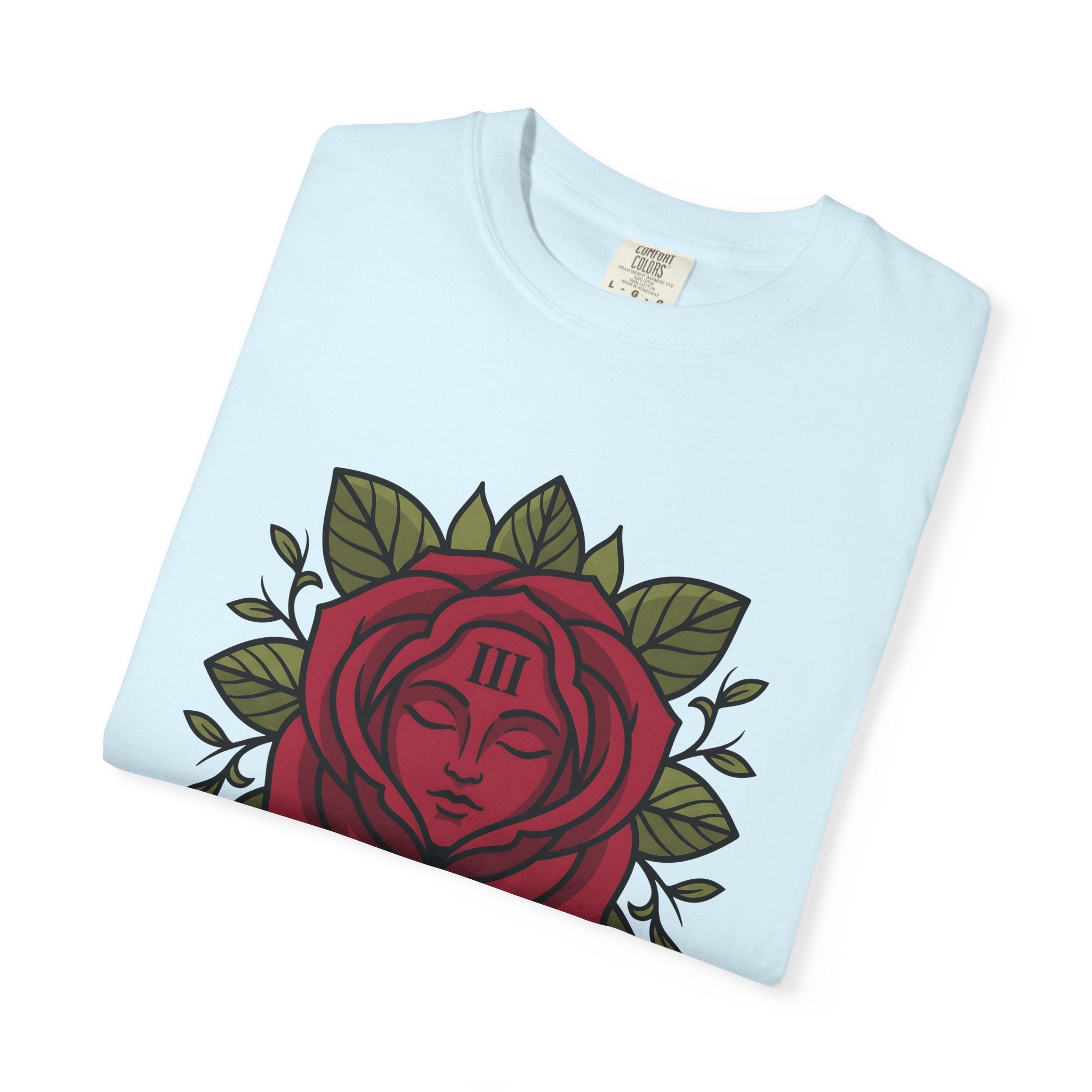 Flower Face Shirt Boho Chic Floral Gift Women Tattoo Tee Floral Face T-Shirt Bohemian Fan Ink Tshirt Blossom Graphic Boho Leaves Tshirt