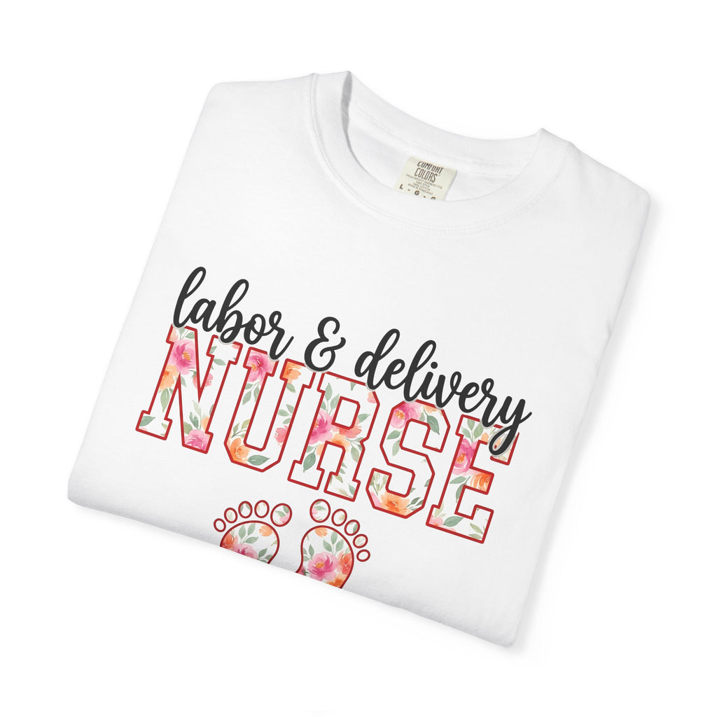 Floral Nurse Text Shirt Nurse Maternity Gift Women Floral Tee Nurse Quote T-Shirt Nursing Enthusiast Botanical Tshirt Pregnancy Graphic