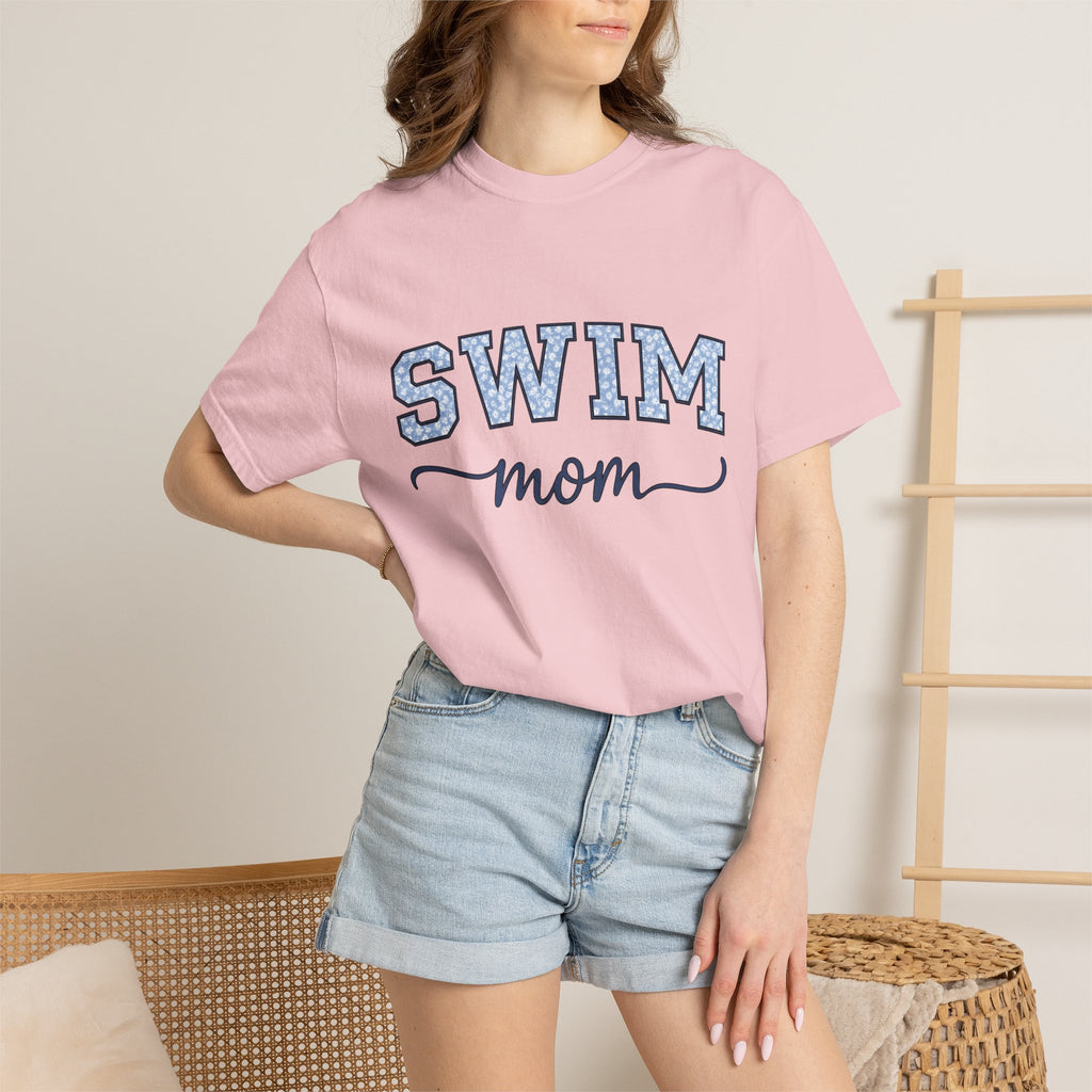 Swim Squad Shirt Sports Parent Gift Women Collegiate Tee Swim Team T-Shirt Athlete Fan Varsity Tshirt Mom Graphic Vintage Flower Design