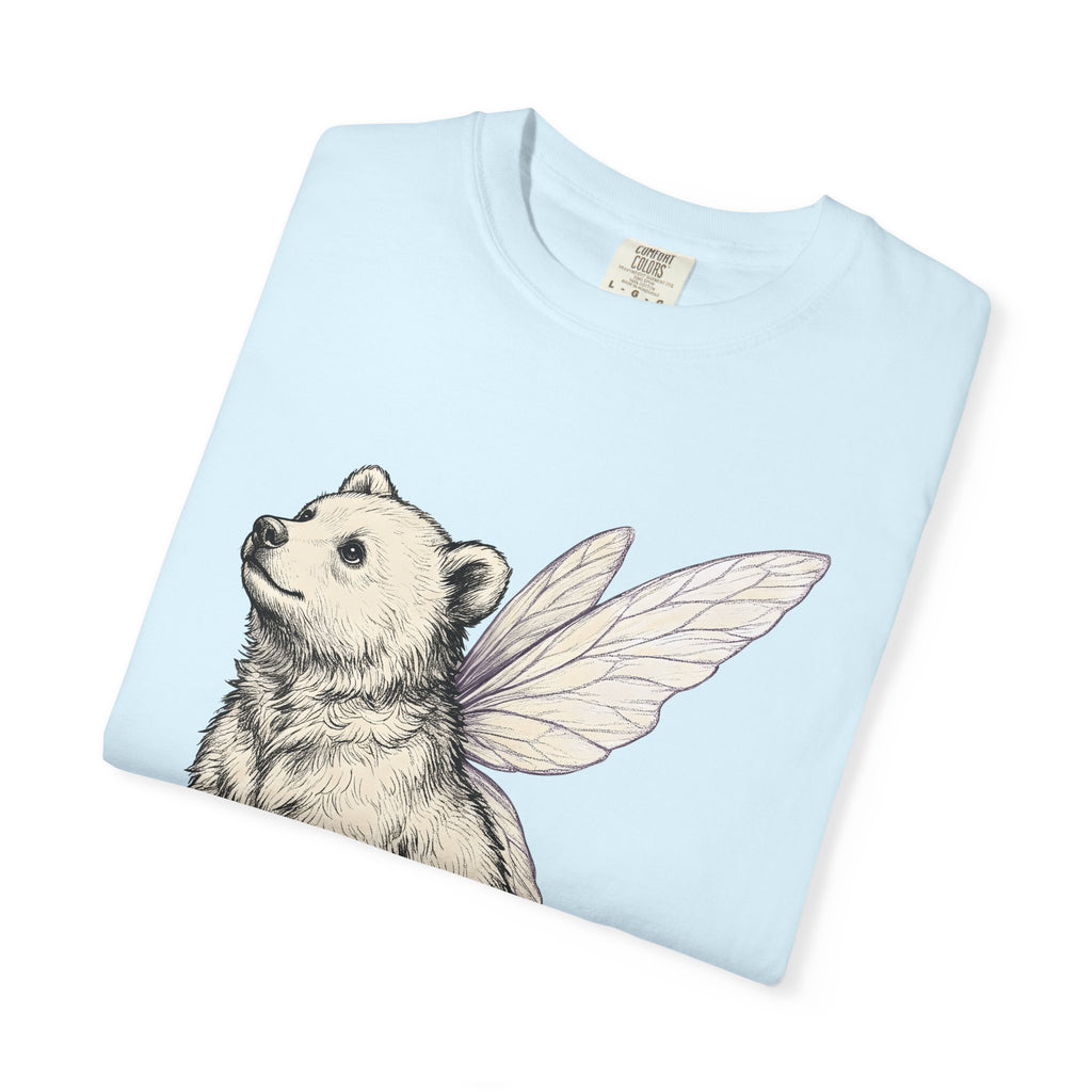 Fairy Bear Shirt Cute Fantasy Gift Women Whimsical Tee Teddy Bear T-Shirt Adorable Fan Cartoon Tshirt Mythical Graphic Hand Drawn Stars