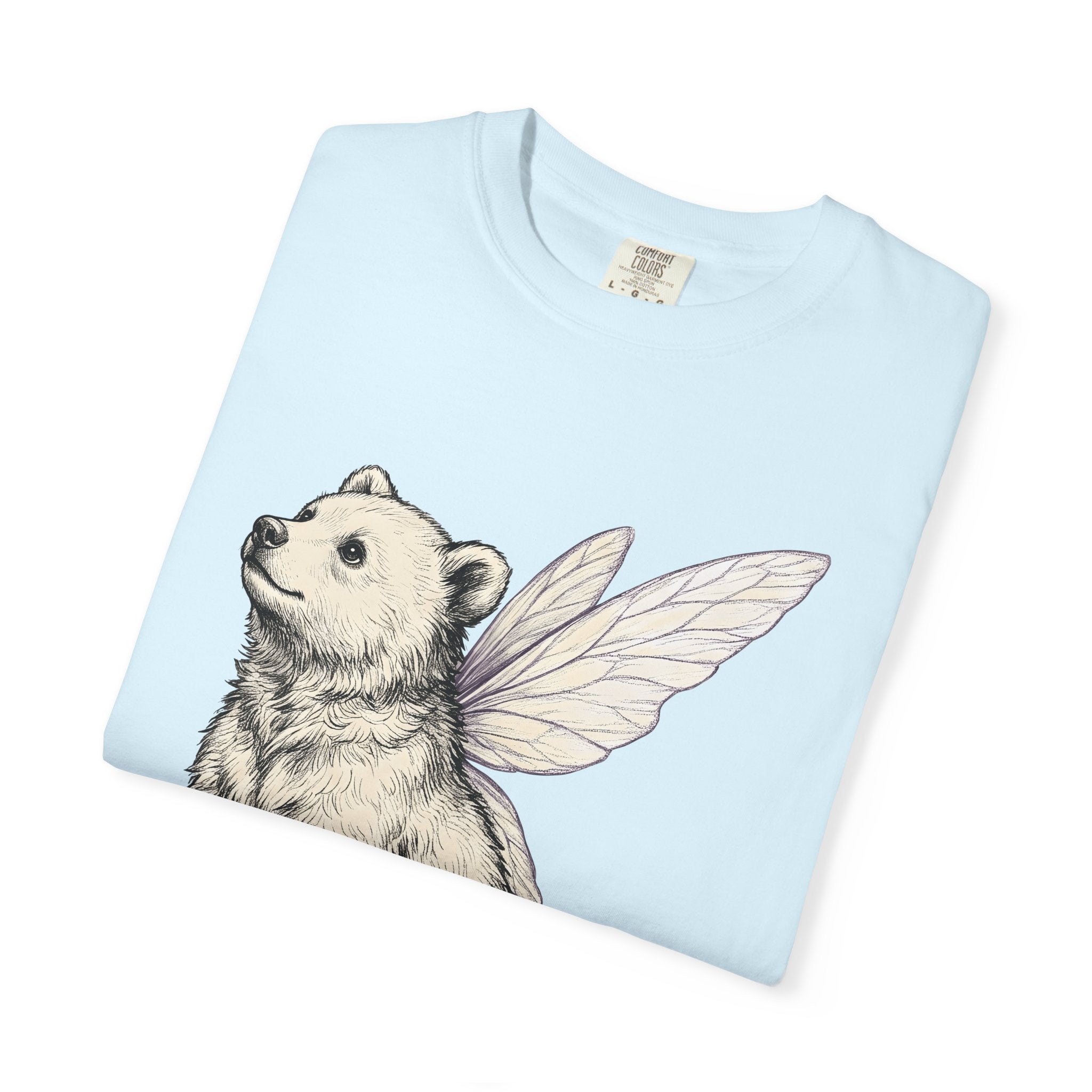 Fairy Bear Shirt Cute Fantasy Gift Women Whimsical Tee Teddy Bear T-Shirt Adorable Fan Cartoon Tshirt Mythical Graphic Hand Drawn Stars