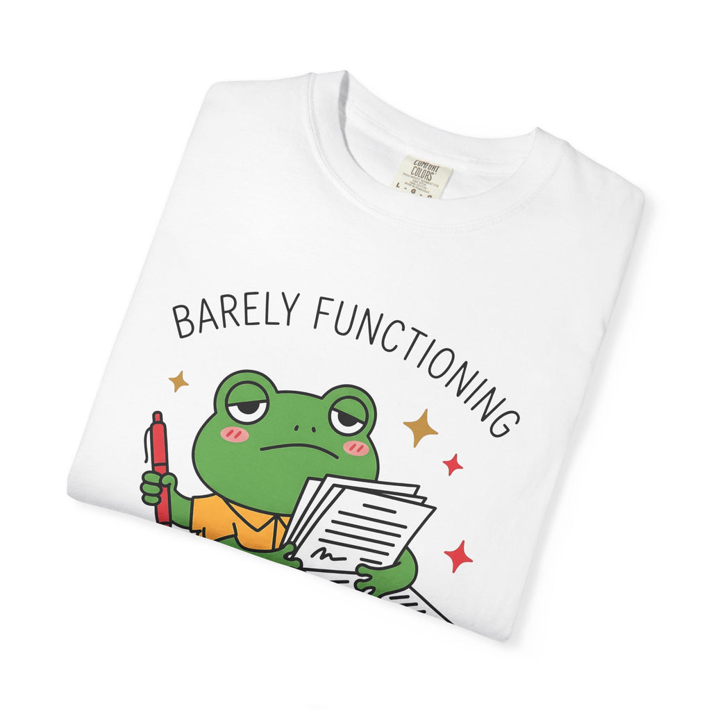 Frog Documents Shirt Teachers Jokes Gift Women Cute Tee Document Papers T-Shirt Educator Enthusiast Cartoon Tshirt Humor Graphic Comic