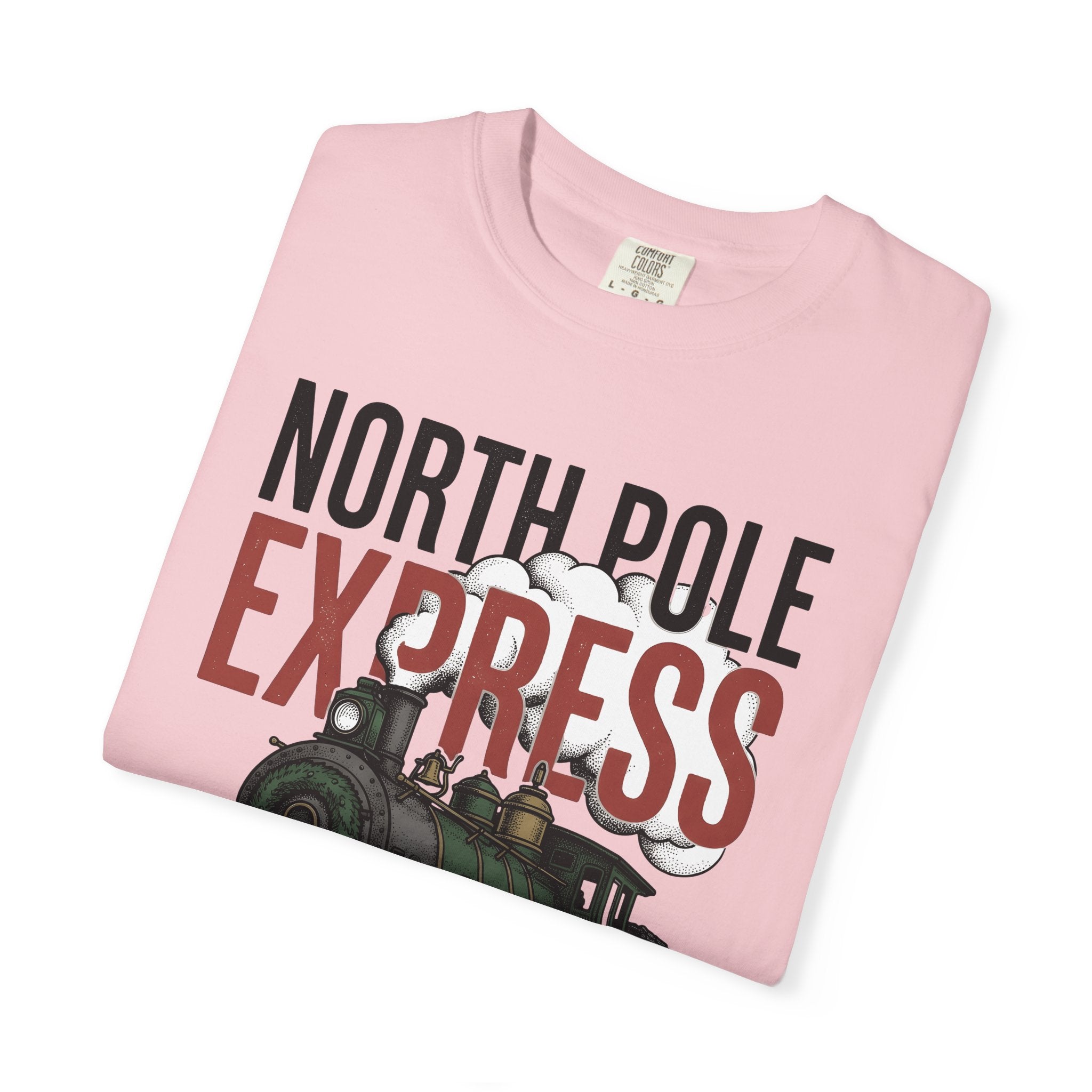 Classic Train Shirt Christmas Seasonal Gift Women Vintage Tee Locomotive T-Shirt Xmas Fan Holiday Tshirt Seasonal Graphic Sketch Garland