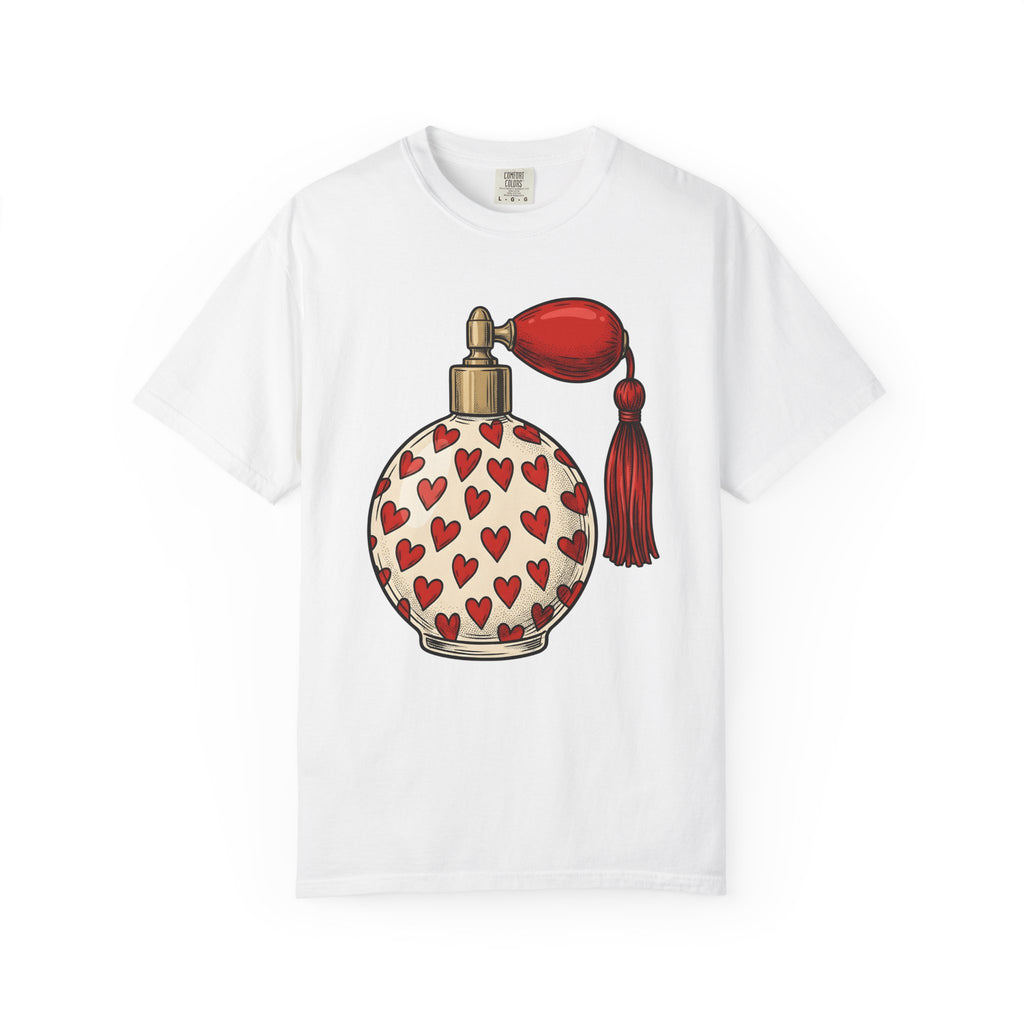 Perfume Container Shirt Valentines Day Passion Gift Women Graphic Tee Bottle T-Shirt Valentine Fan Artistic Tshirt Desire Graphic Old School