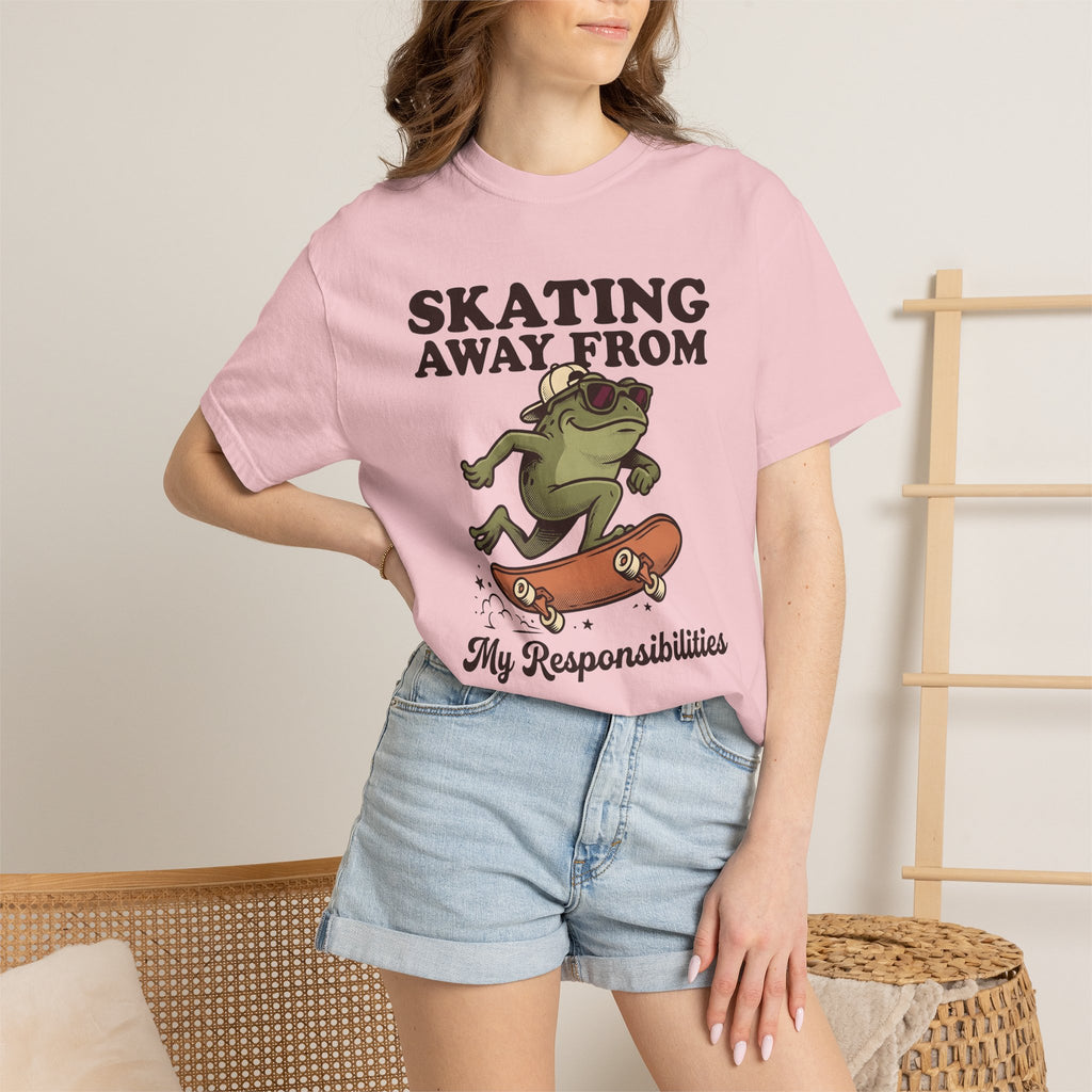 Frog Skater Shirt Funny Pet Gift Women Graphic Tee Toad T-Shirt Humor Fan Cartoon Tshirt Animal Graphic Old School Cool Glasses Tshirt