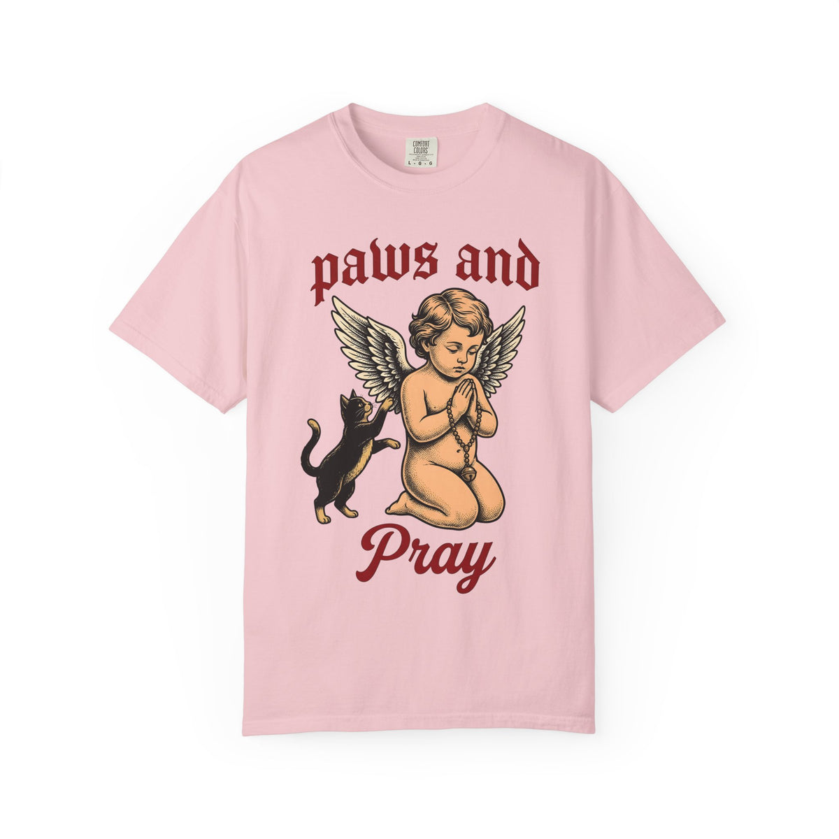 Heavenly Cat Shirt Cat Guardian Unisex Gift Old School Tee Kitten T-Shirt Cat