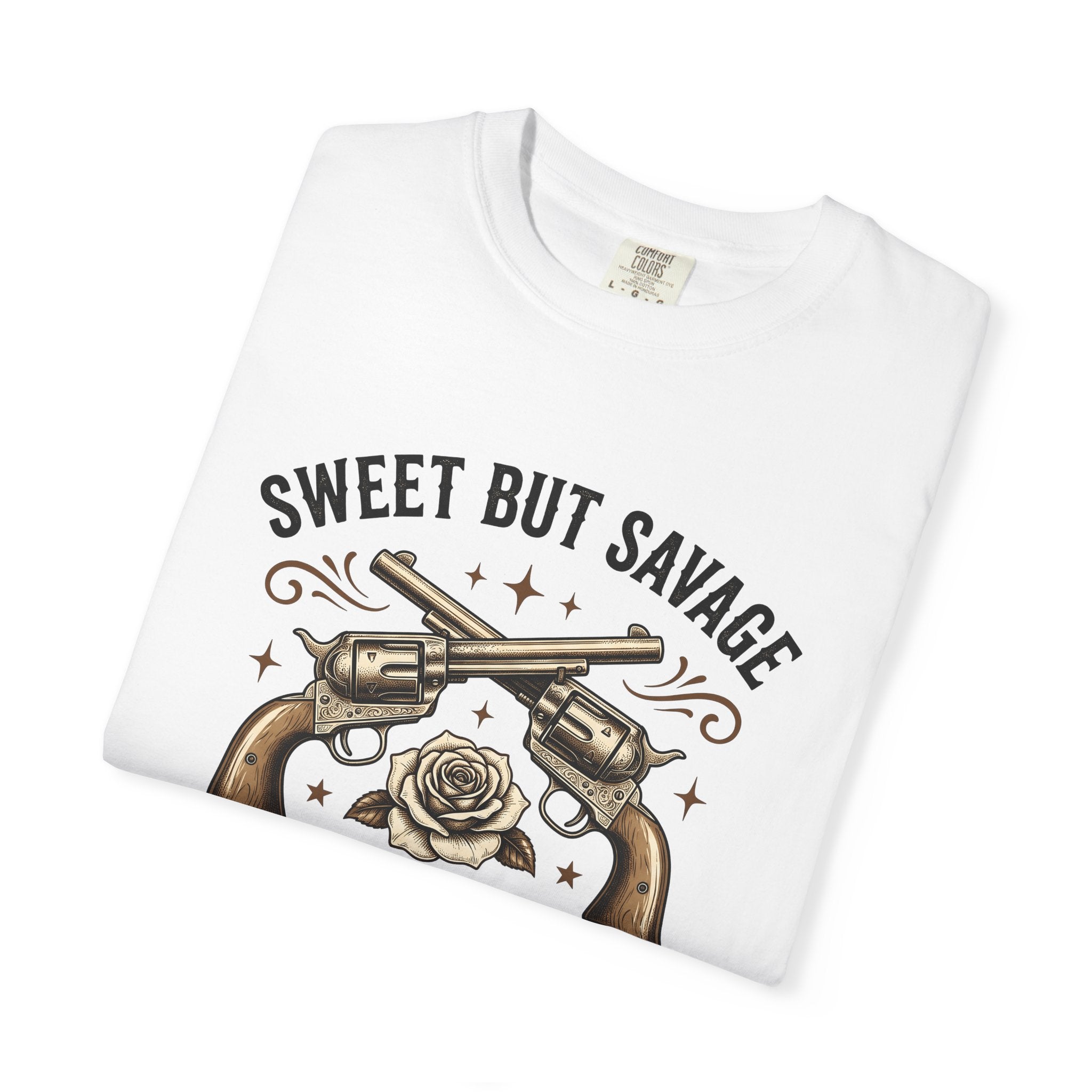 Crossed Revolvers Shirt Cowgirl Floral Gift Women Vintage Tee Pistols T-Shirt Cowboy Fan Retro Tshirt Floral Graphic Western Rose Tshirt