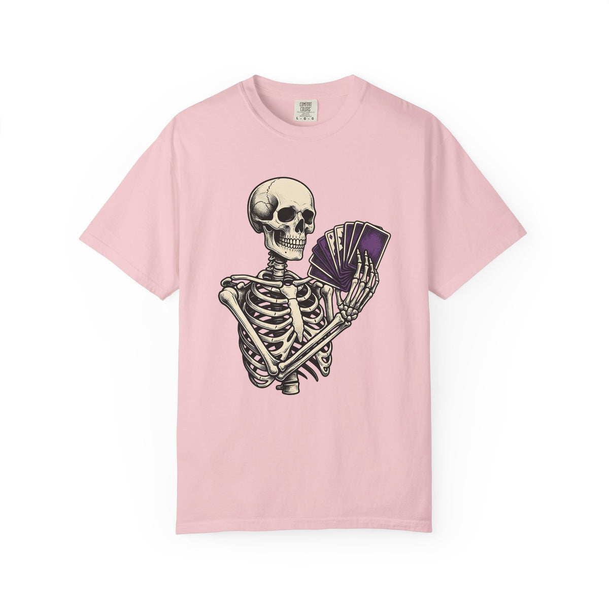 Skeleton Playing Cards Shirt Halloween Gothic Unisex Gift Vintage Tee Card Shark