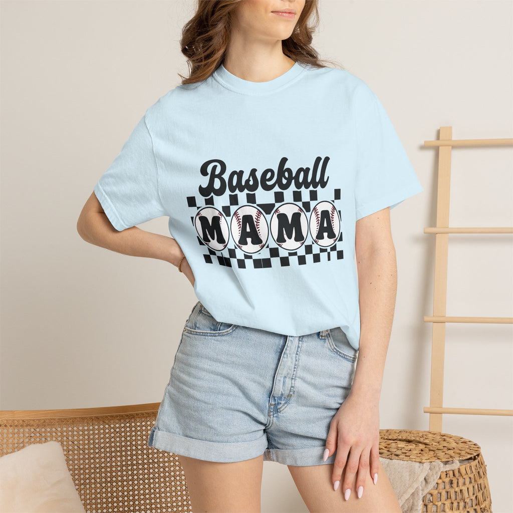 Baseball Mom Shirt Baseball Mom Sports Gift Women Bold Tee Mom T-Shirt Baseball Fan Branded Tshirt Athletic Graphic Retro Checkered Tshirt