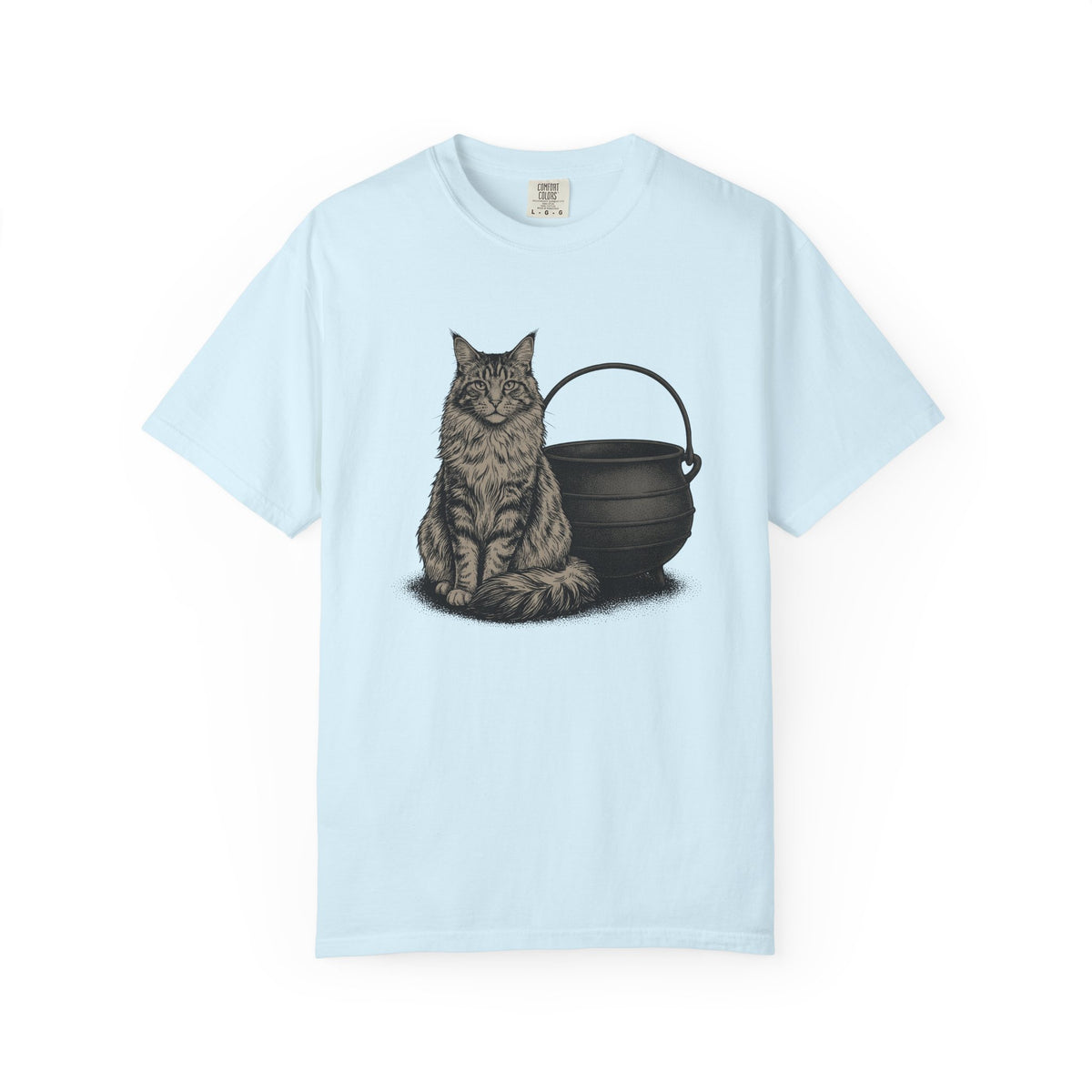 Maine Coon Kitten Shirt Cat Witchcraft Unisex Gift Sketch Tee Kitten T-Shirt Cat