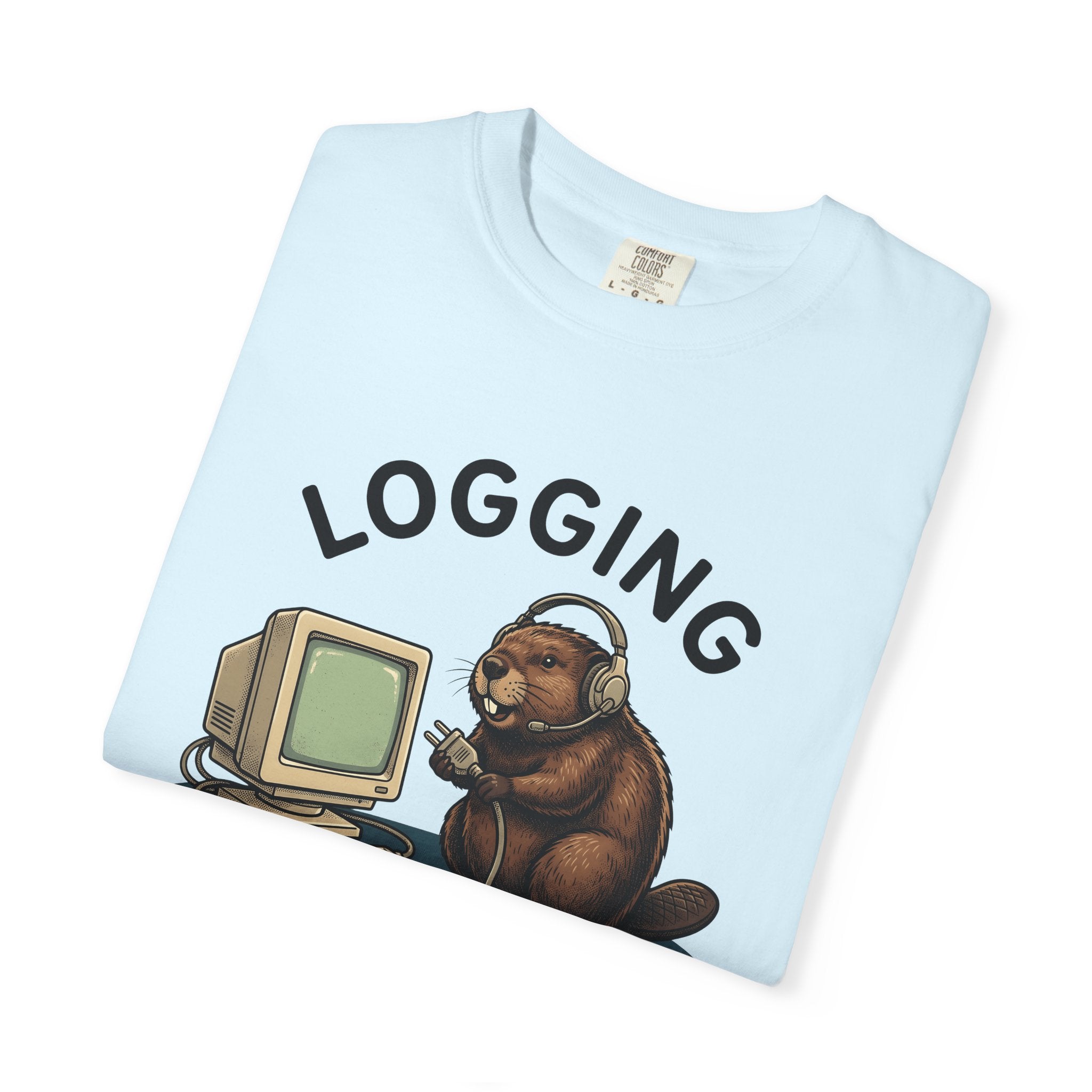 Woodchuck Desktop Shirt Funny Critter Gift Women Doodle Tee Groundhog T-Shirt Humor Fan Cartoon Tshirt Animal Graphic Old School Mic Headset