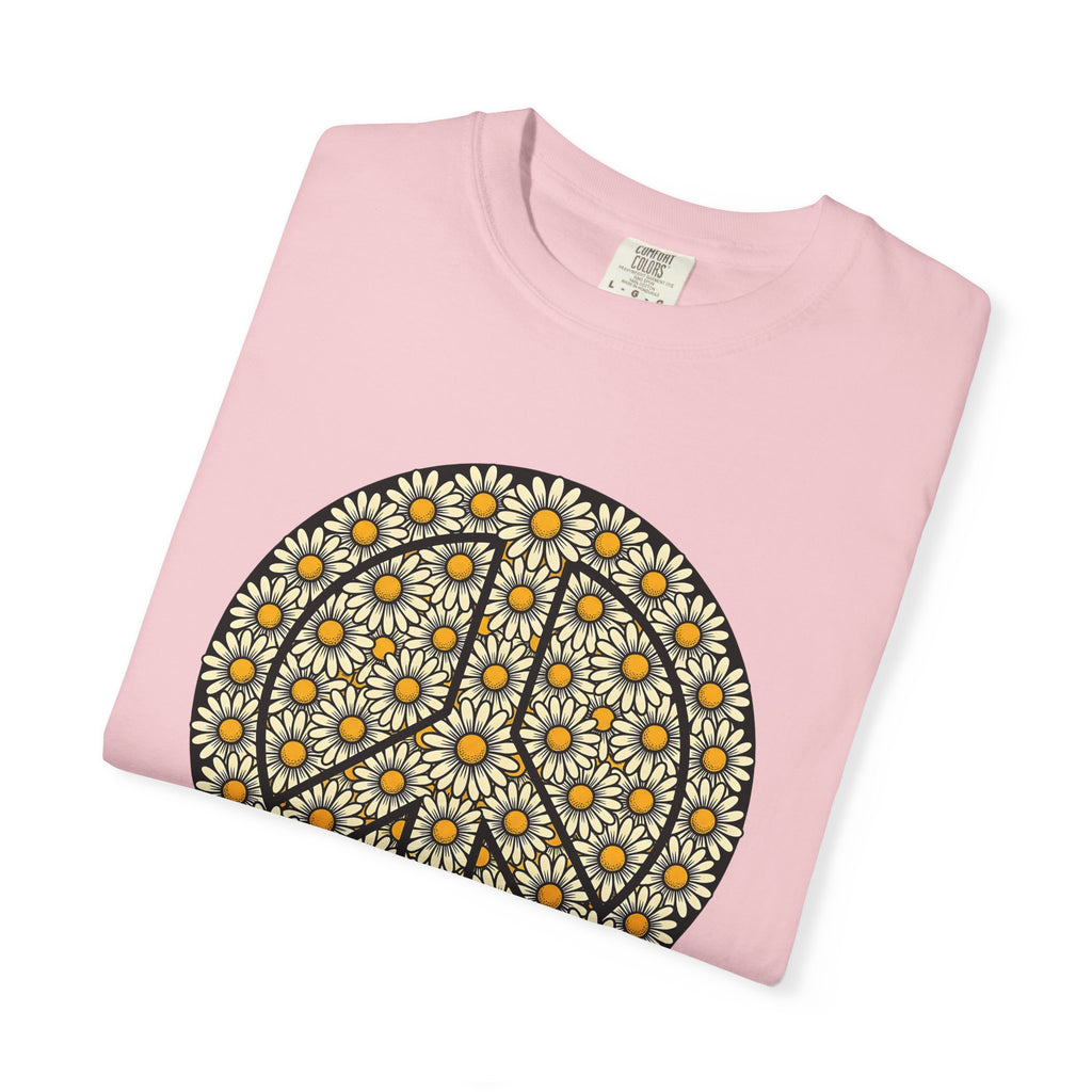 Daisy Peace Sign Shirt Hippie Flower Gift Women Boho Tee Peace Symbol T-Shirt Bohemian Fan Hippie Chic Graphic Retro Floral Tshirt